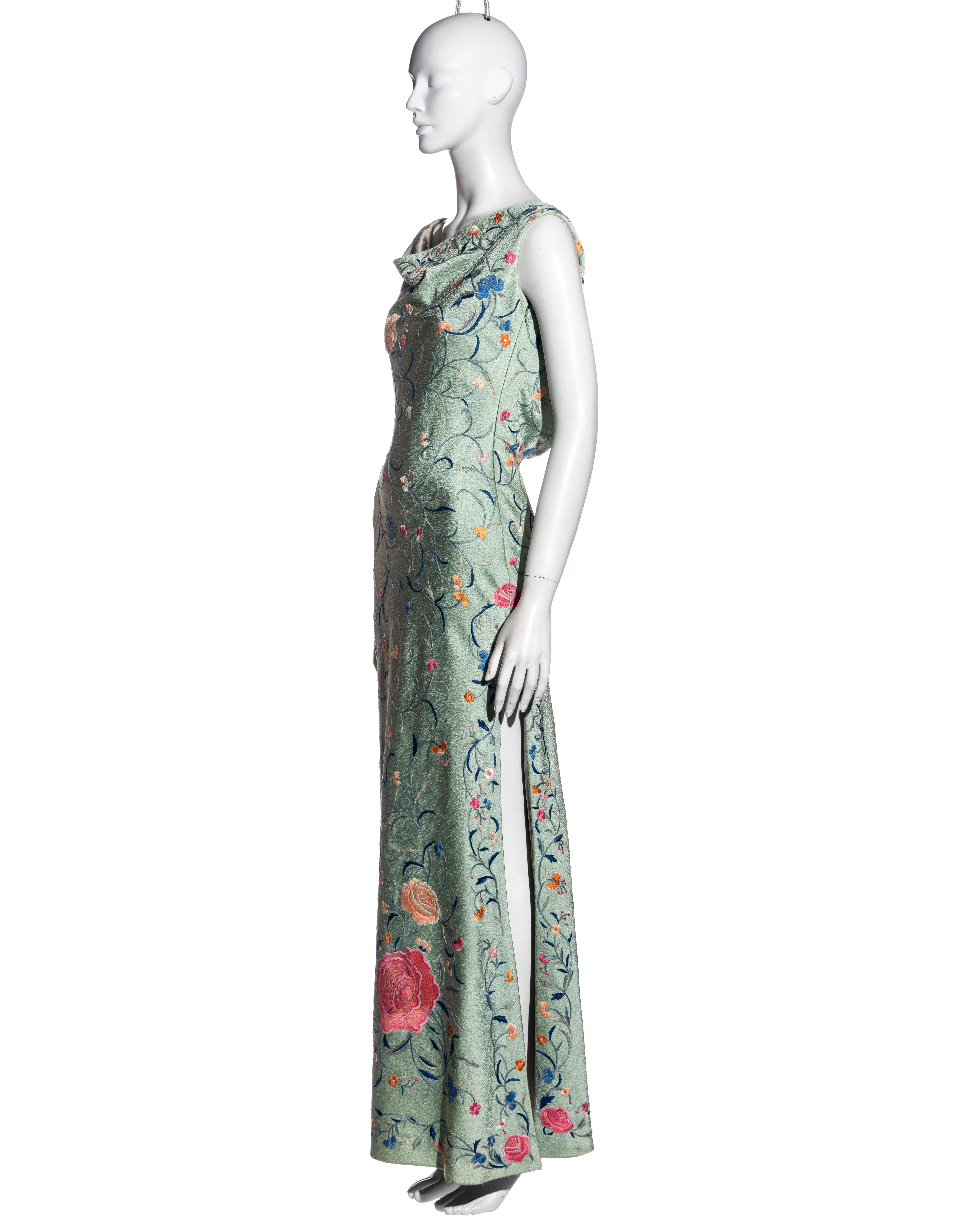 Women's Christian Dior by John Galliano floral embroidered silk evening dress, fw 1997 For Sale