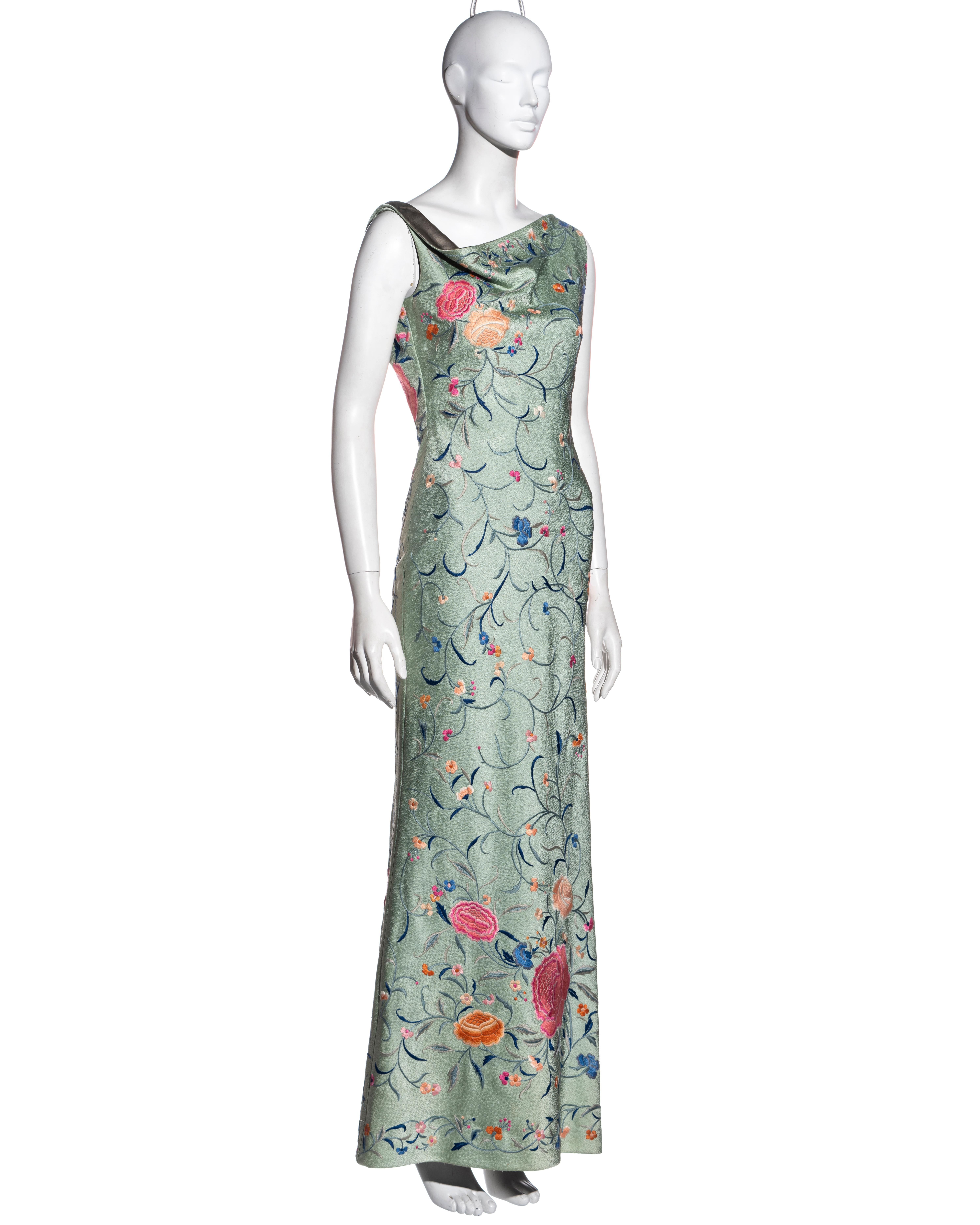 Christian Dior by John Galliano floral embroidered silk evening dress, fw 1997 For Sale 2