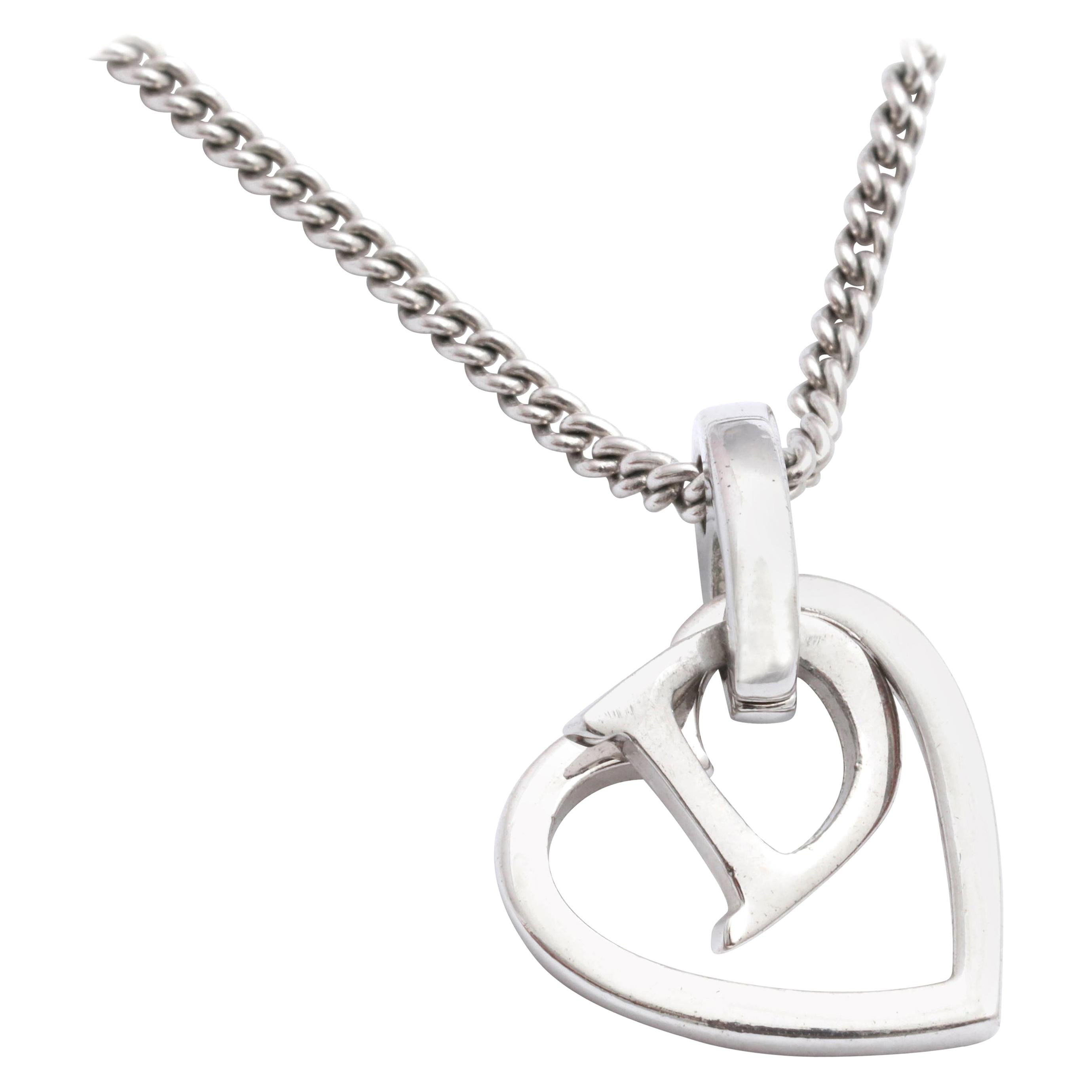 Christian Dior by John Galliano Heart and Logo Necklace  For Sale
