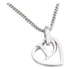 Christian Dior by John Galliano Heart and Logo Necklace 