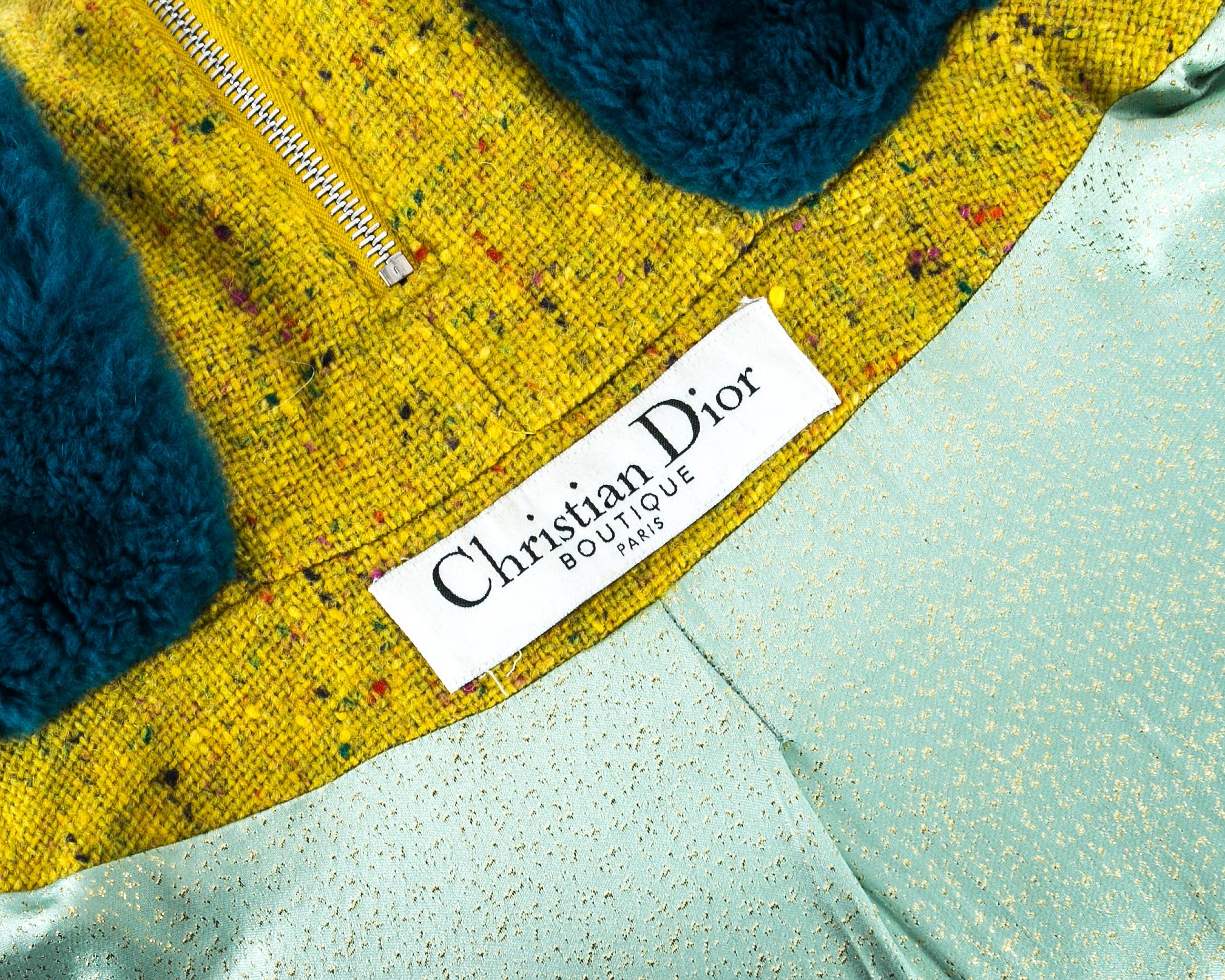 Christian Dior by John Galliano hooded tweed jacket and skirt ensemble, fw 1998 For Sale 4