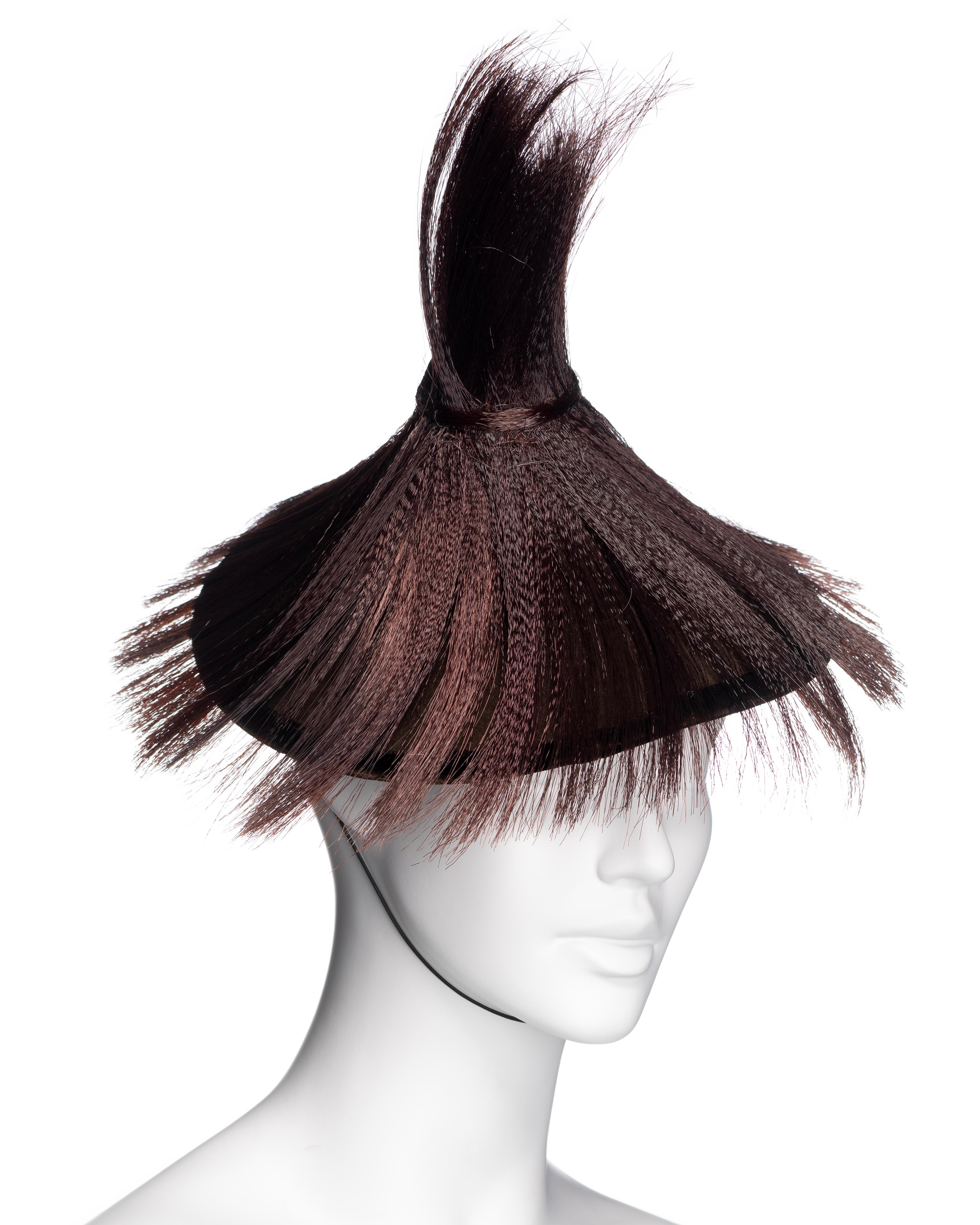 Women's Christian Dior by John Galliano Horse Hair Conical Fascinator Hat, FW 2007 For Sale