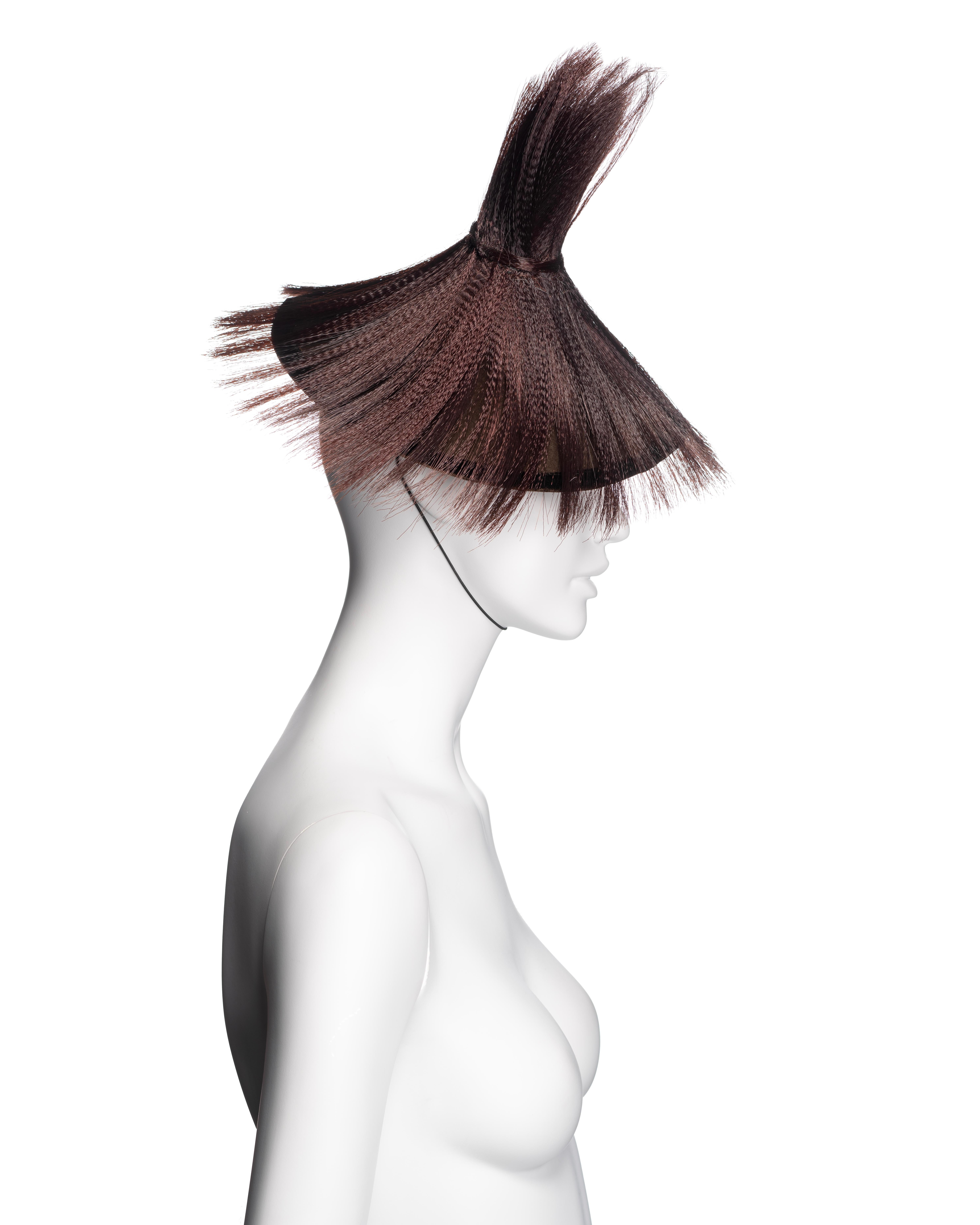 Christian Dior by John Galliano Horse Hair Conical Fascinator Hat, FW 2007 For Sale 1
