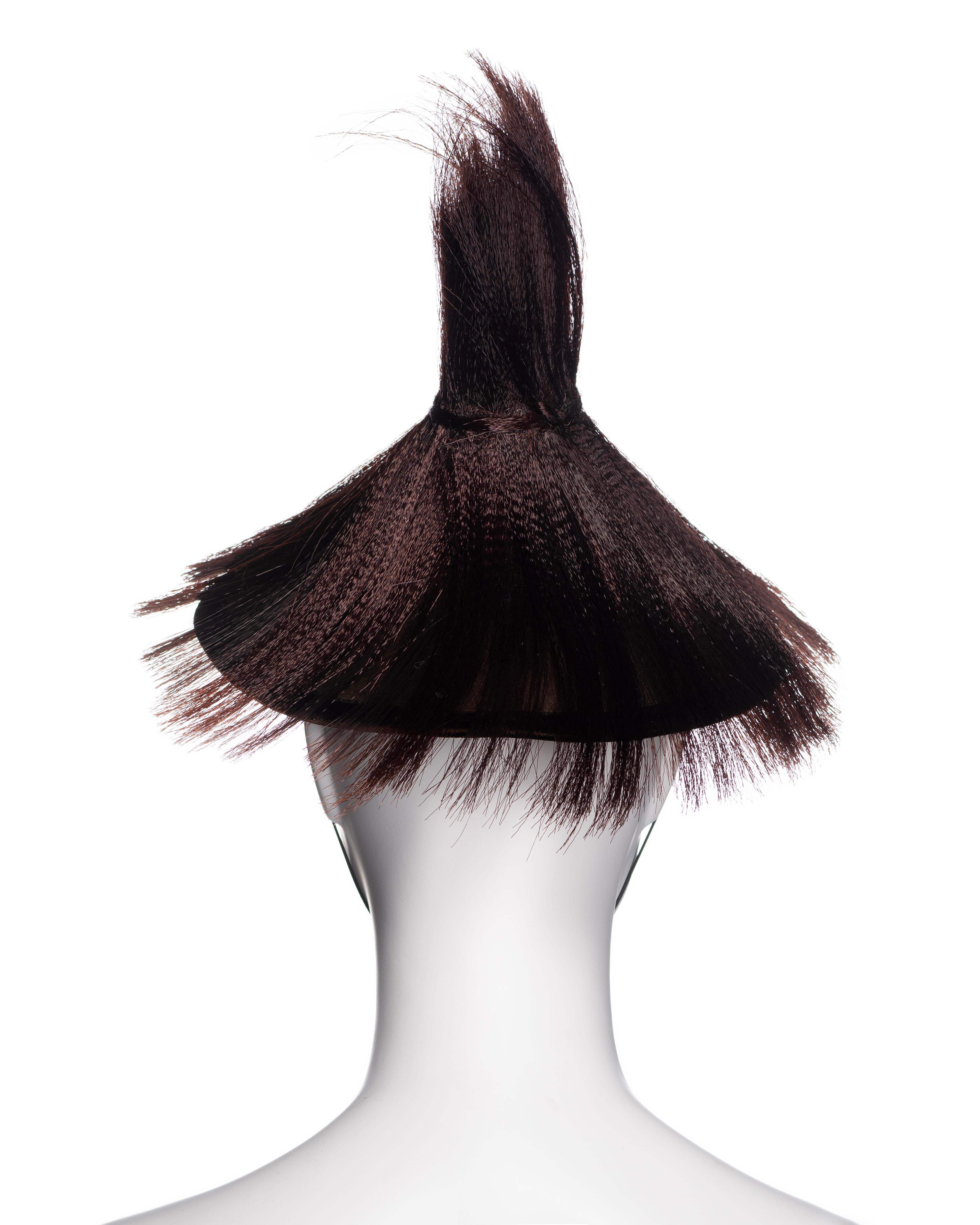 Christian Dior by John Galliano Horse Hair Conical Fascinator Hat, FW 2007 For Sale 2