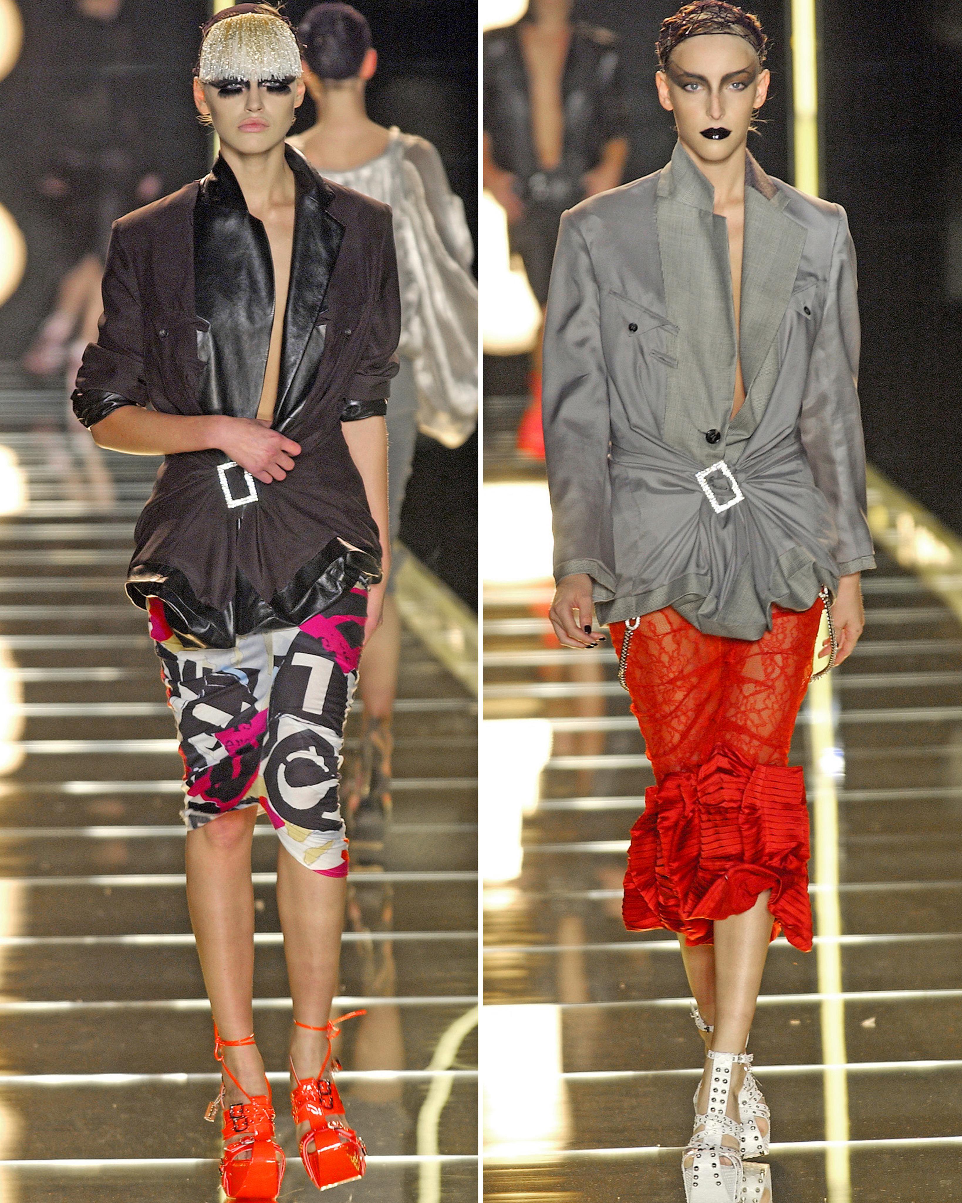 Christian Dior par John Galliano - Ensemble veste et jupe en cuir à l'intérieur et extérieur, printemps-été 2003 Pour femmes en vente