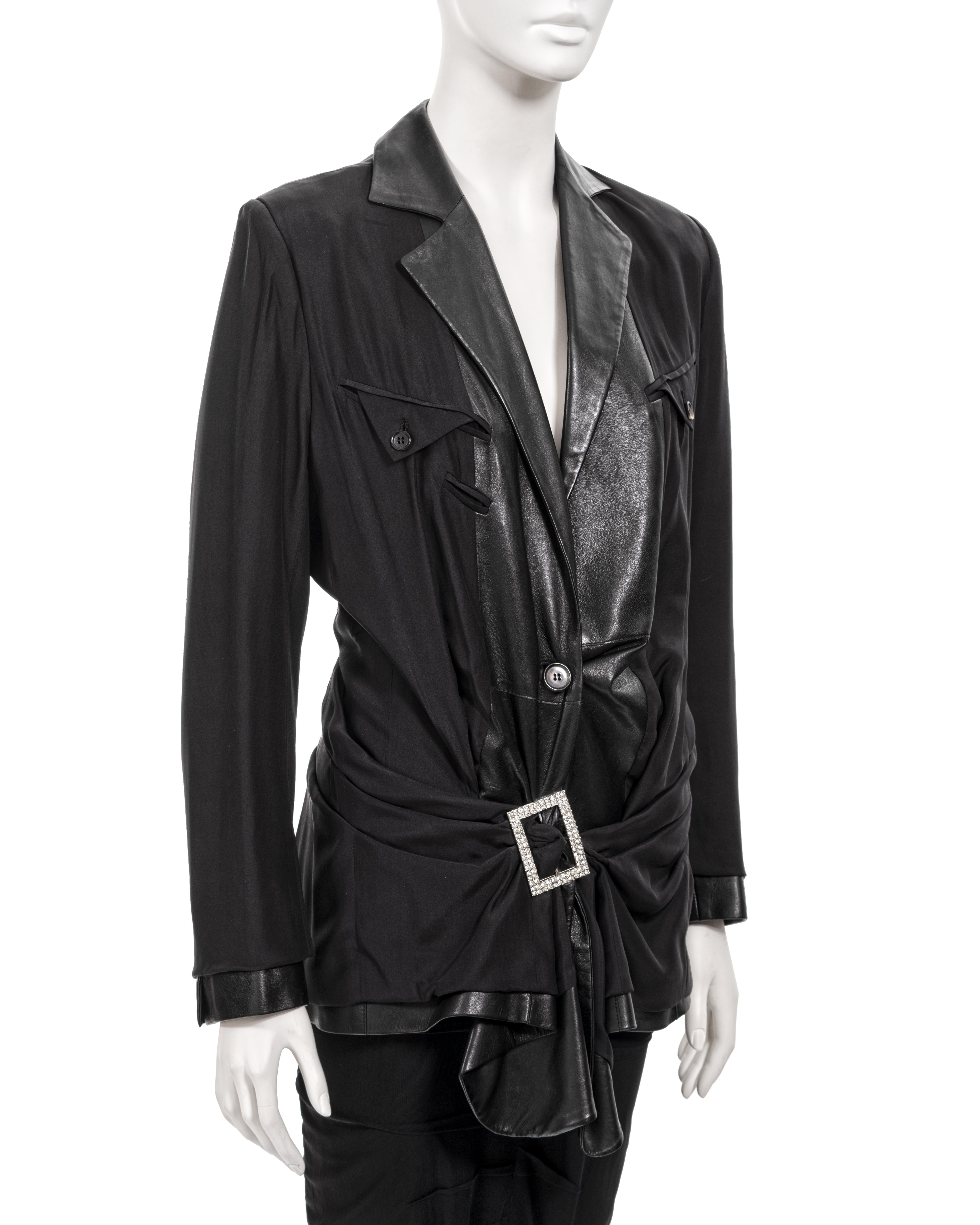 Christian Dior by John Galliano inside-out leather jacket and skirt set, ss 2003 For Sale 5