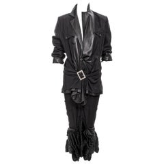 Christian Dior by John Galliano inside-out leather jacket and skirt set, ss 2003