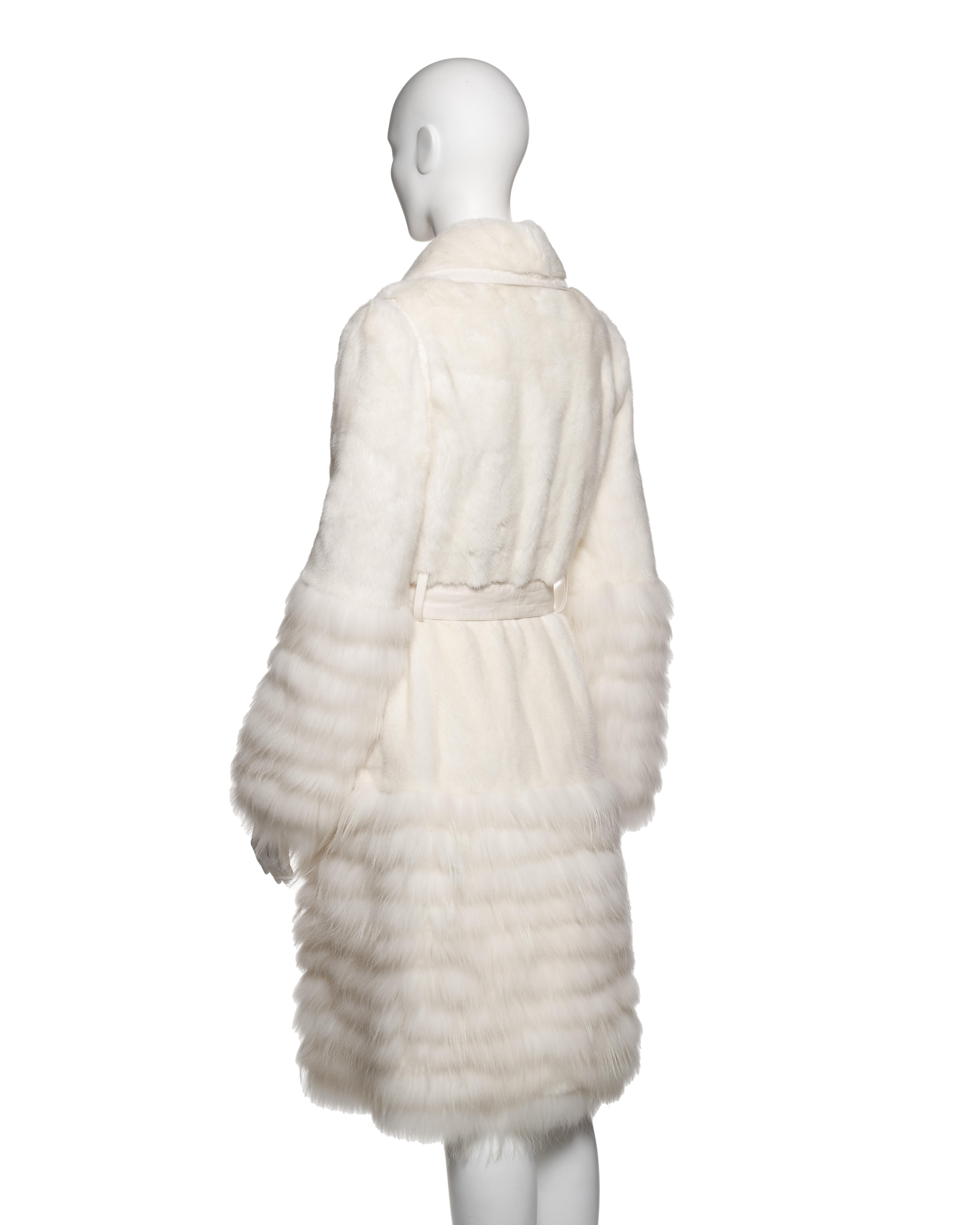 Christian Dior by John Galliano Ivory Mink and Raccoon Fur Coat, FW 2007 For Sale 5