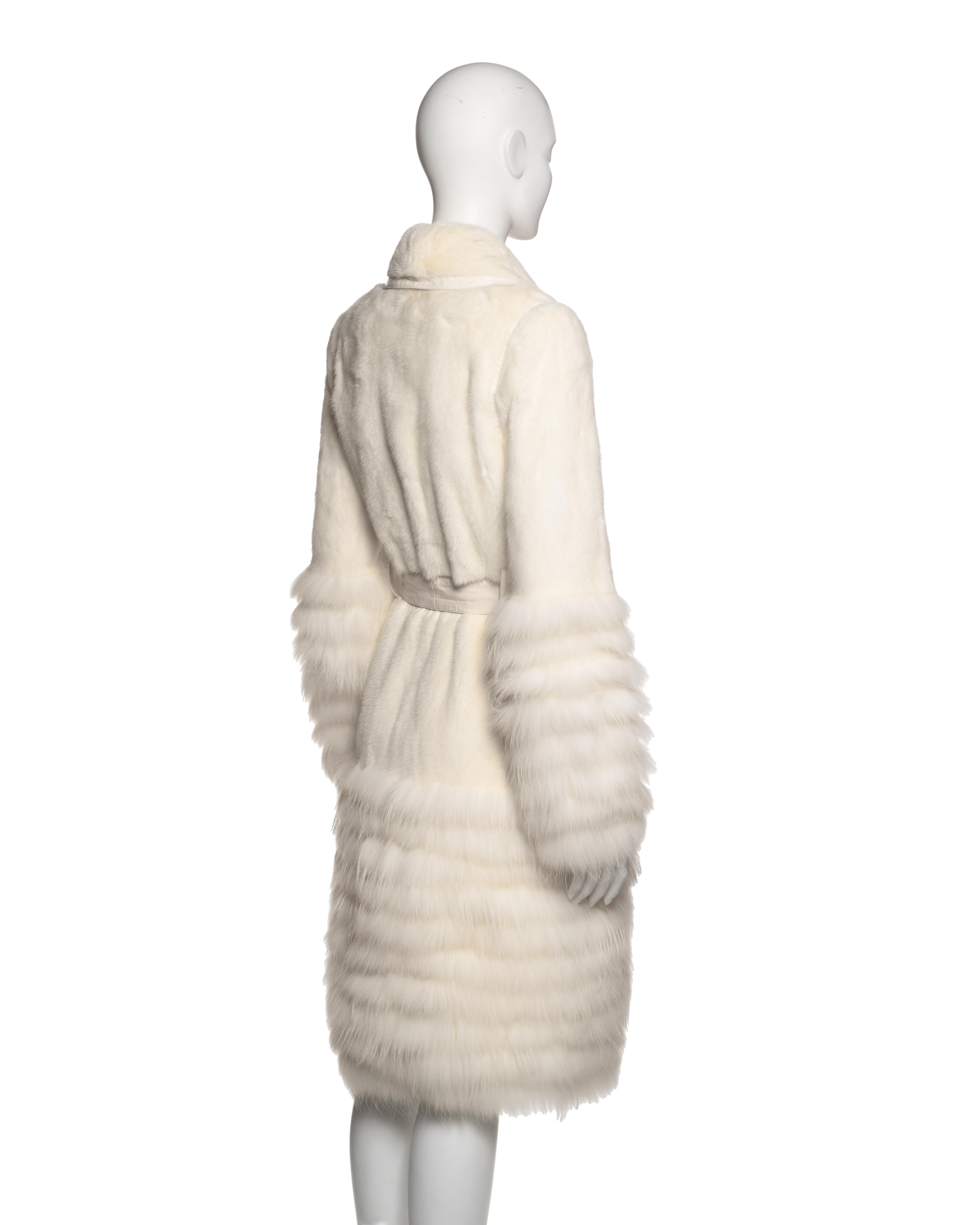Christian Dior by John Galliano Ivory Mink and Raccoon Fur Coat, FW 2007 For Sale 1