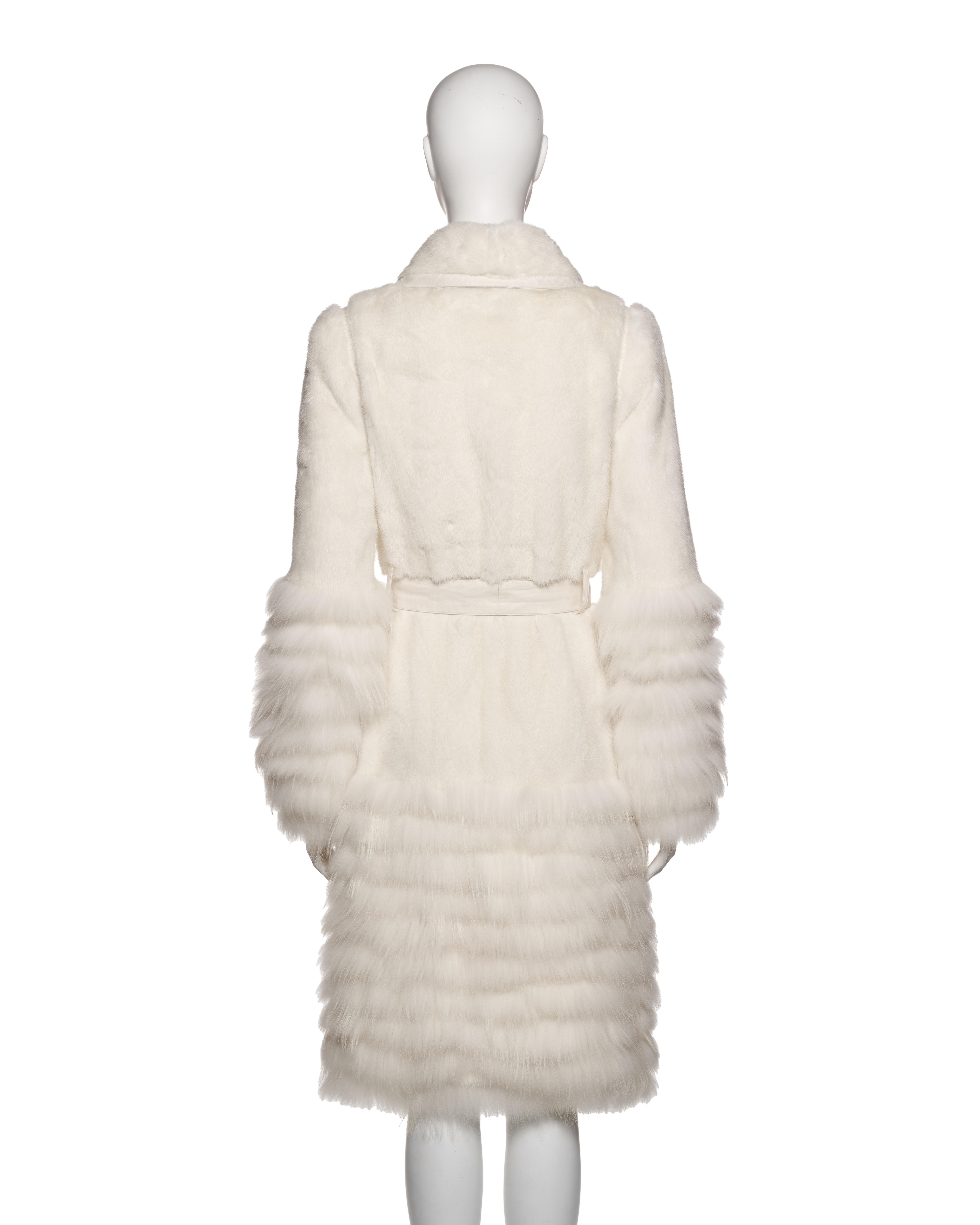 Christian Dior by John Galliano Ivory Mink and Raccoon Fur Coat, FW 2007 For Sale 2