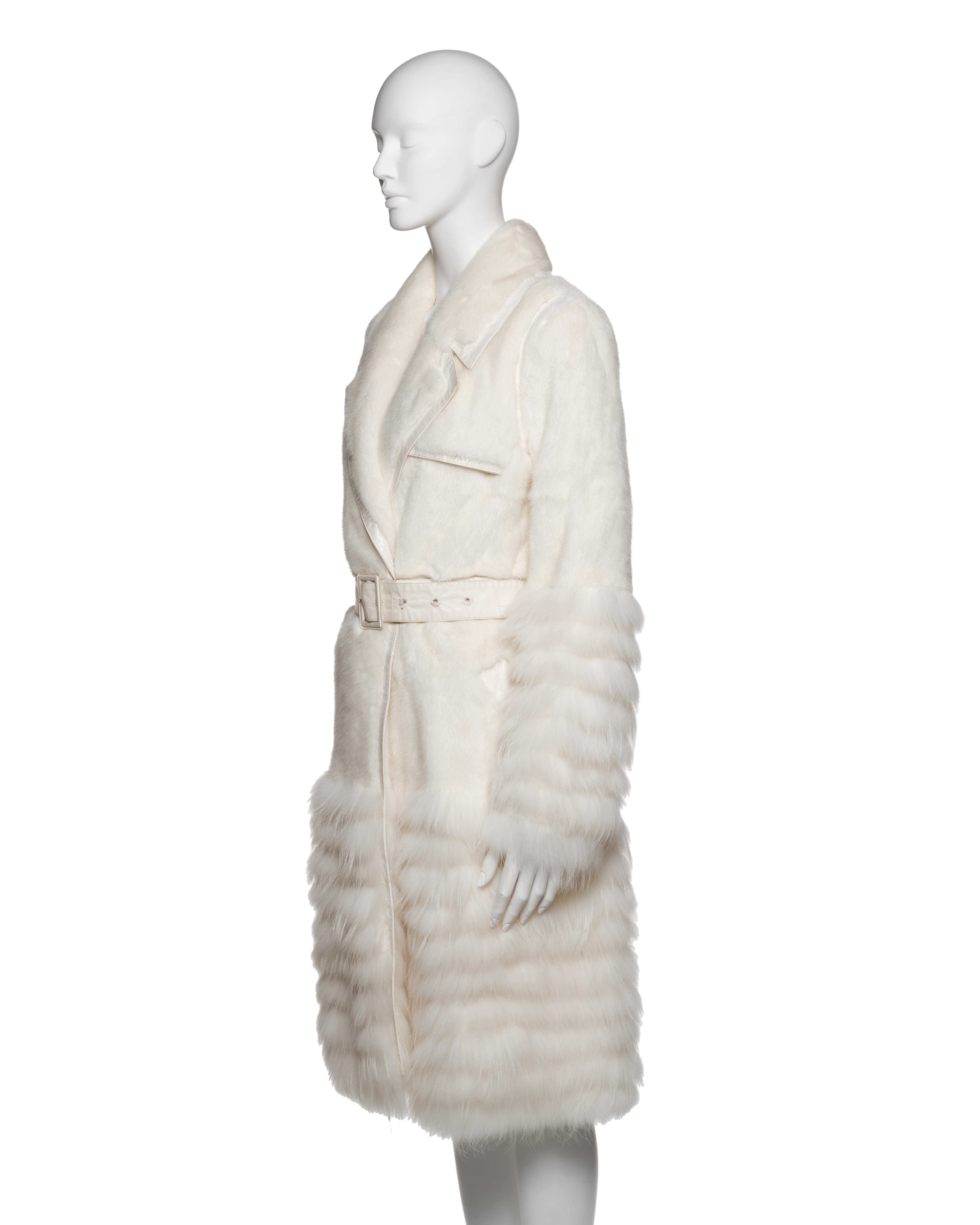 Christian Dior by John Galliano Ivory Mink and Raccoon Fur Coat, FW 2007 For Sale 3