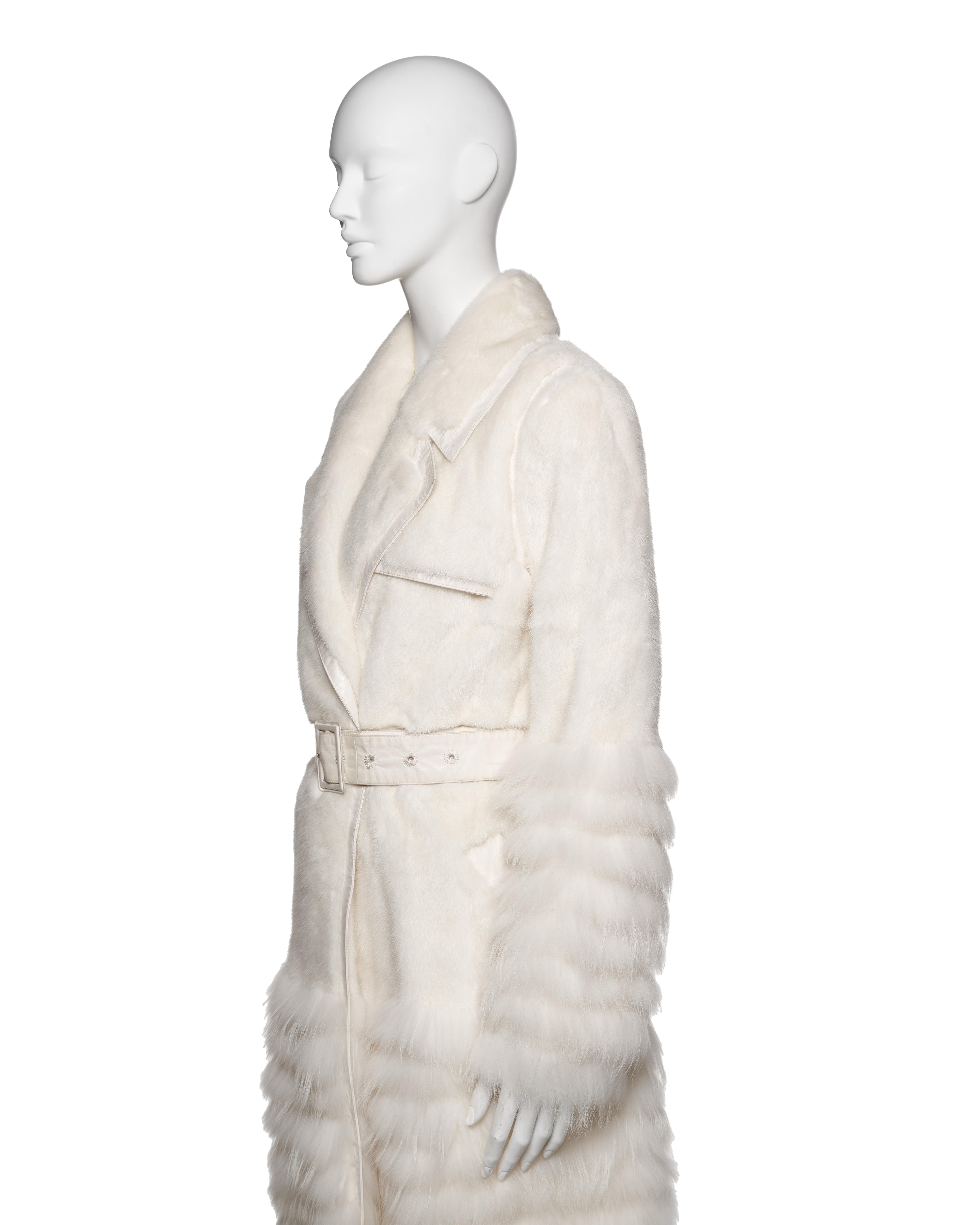 Christian Dior by John Galliano Ivory Mink and Raccoon Fur Coat, FW 2007 For Sale 4