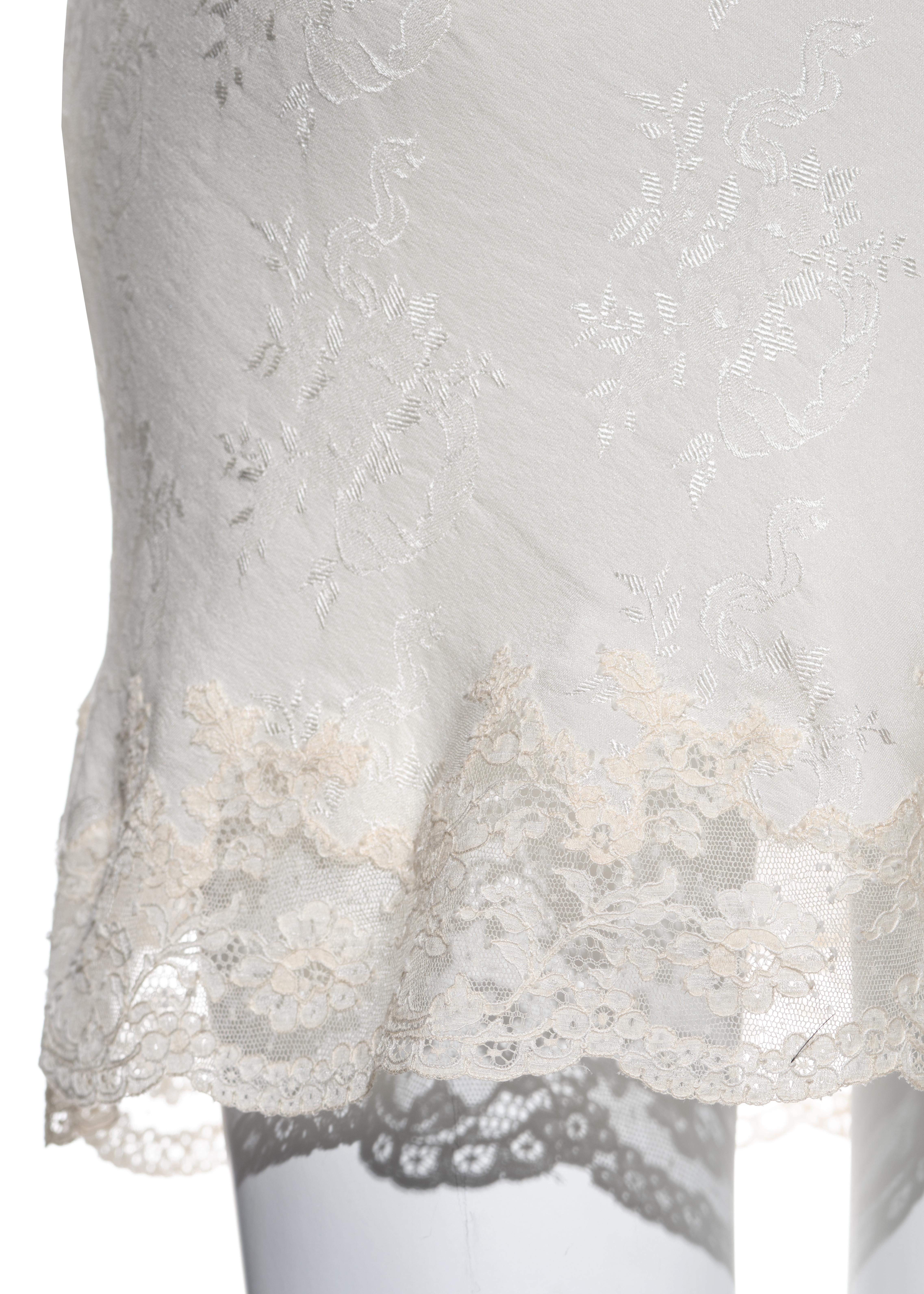 Christian Dior by John Galliano ivory silk jacquard and lace slip dress, ss 1998 In Excellent Condition In London, GB