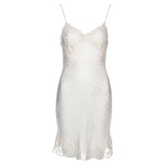 Christian Dior by John Galliano ivory silk jacquard and lace slip dress, ss 1998