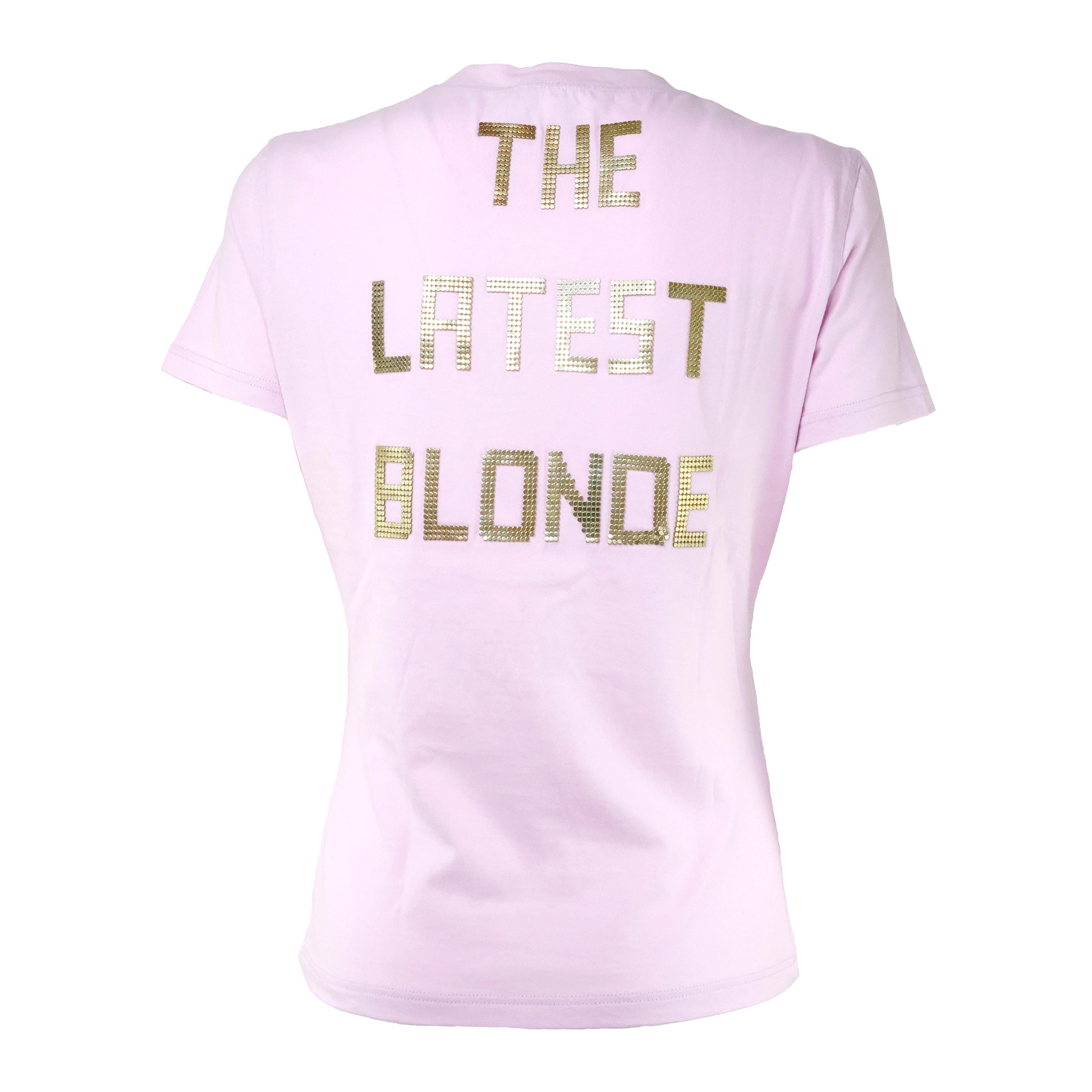Rare Christian Dior by John Galliano top - tshirt in cotton color pink, metallic gold colored 