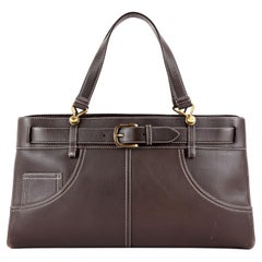 Sac de poche en jean Christian Dior by John Galliano en cuir Brown