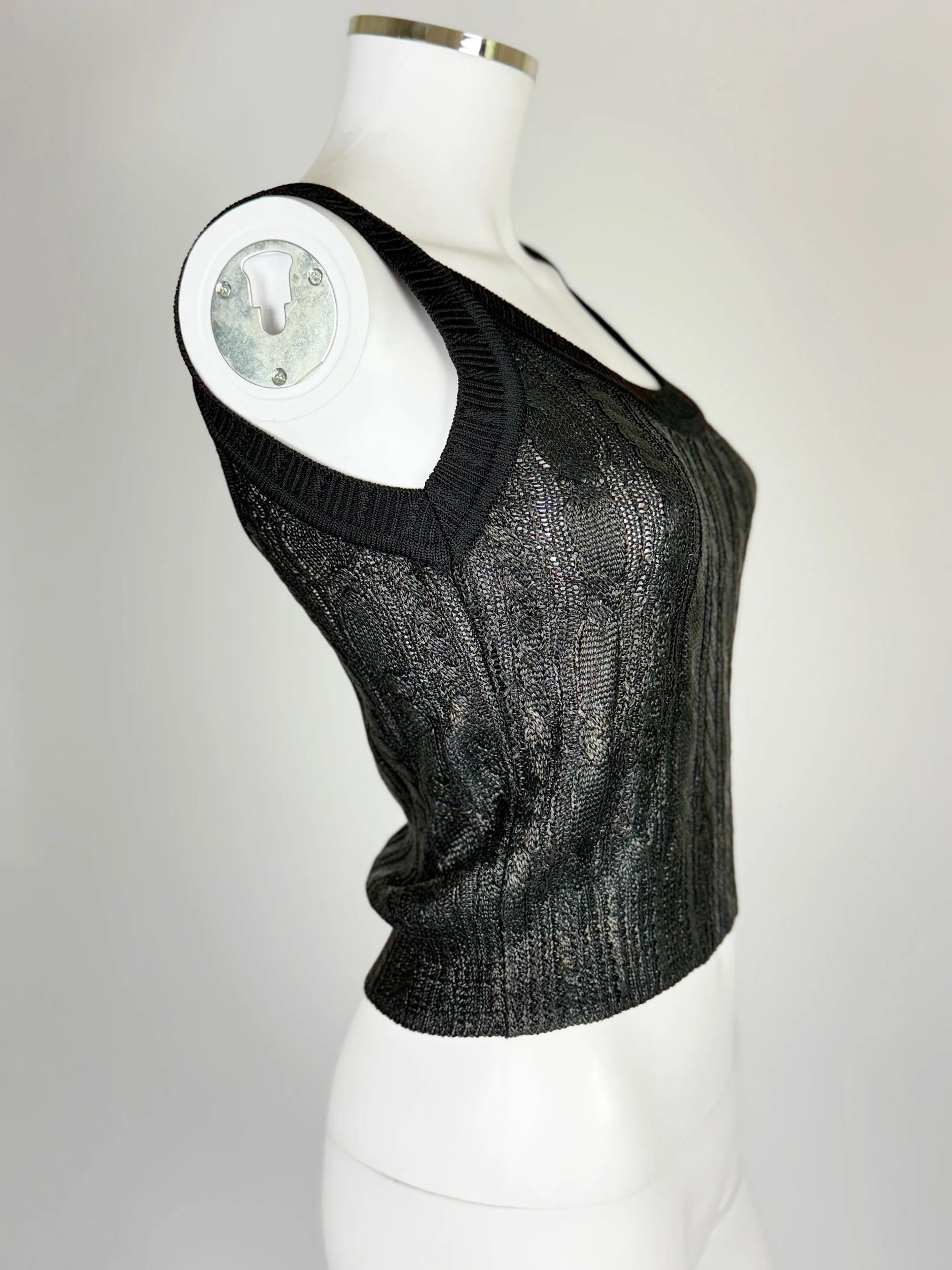 Christian Dior for John Galliano Stricktop, SS 1999 (Schwarz) im Angebot