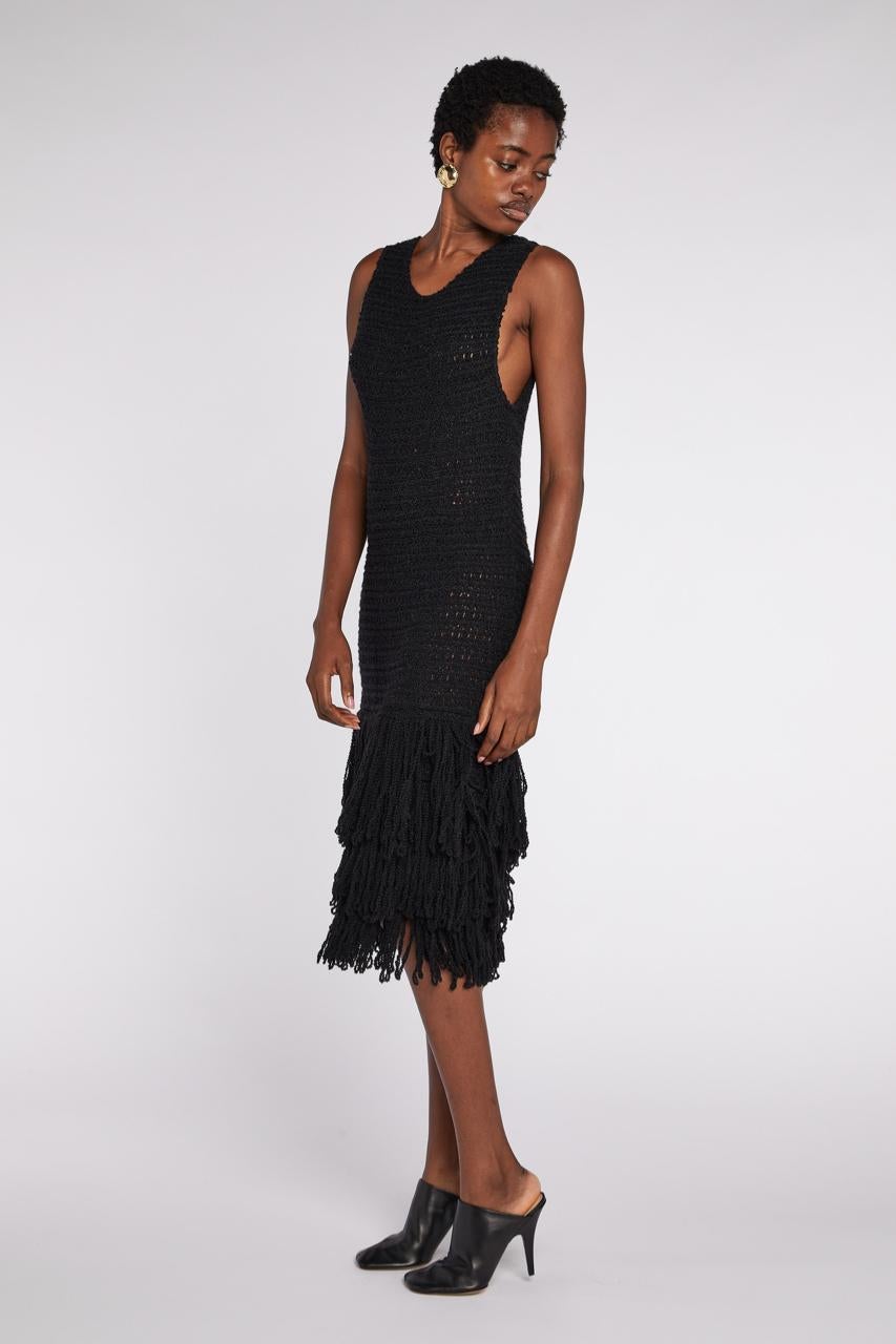 Women's Christian Dior by John Galliano Knitted Dress with Fringing A/W 2007 For Sale