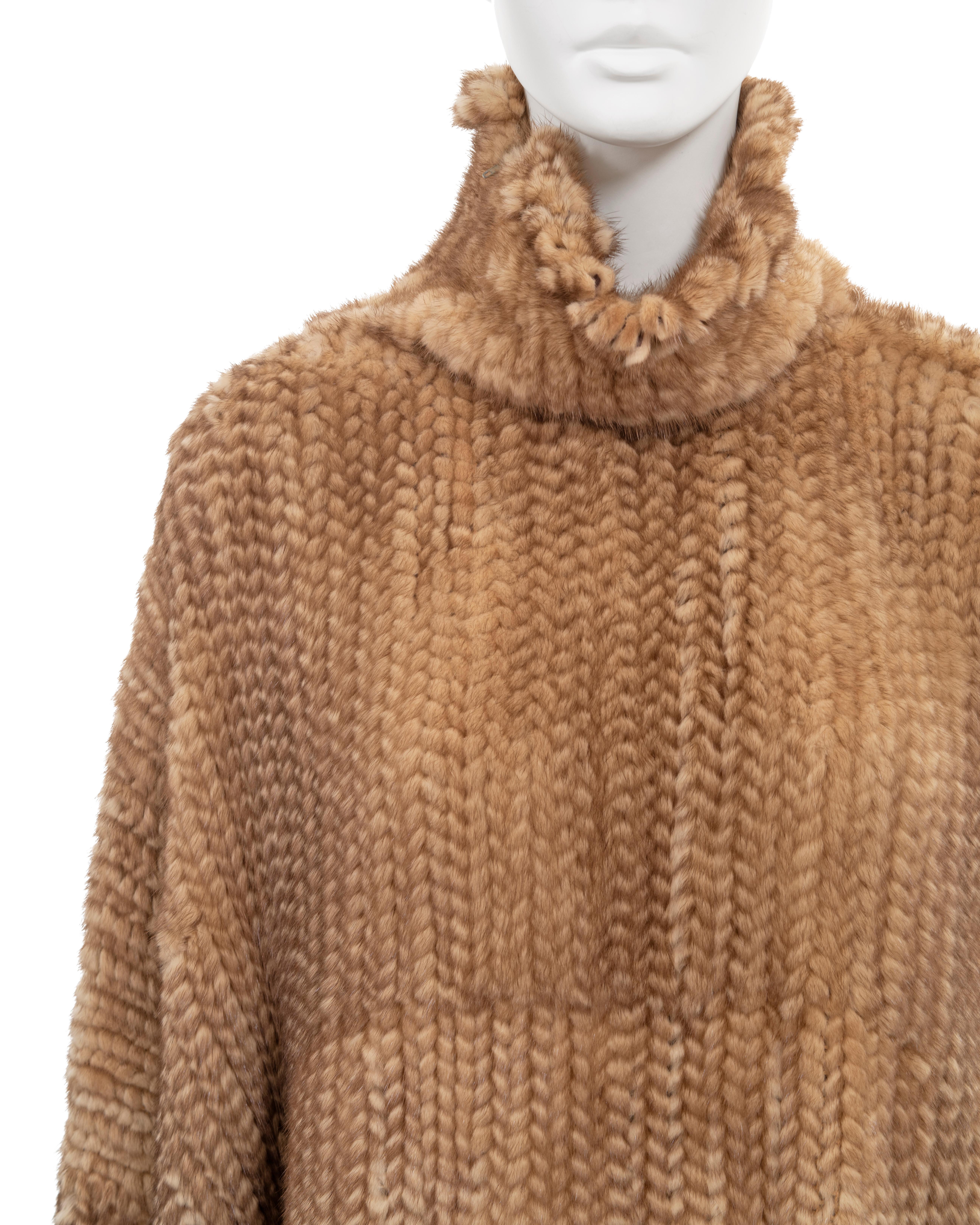 Pull surdimensionné en fourrure de vison tricotée Christian Dior par John Galliano, A/H 2000 Excellent état - En vente à London, GB
