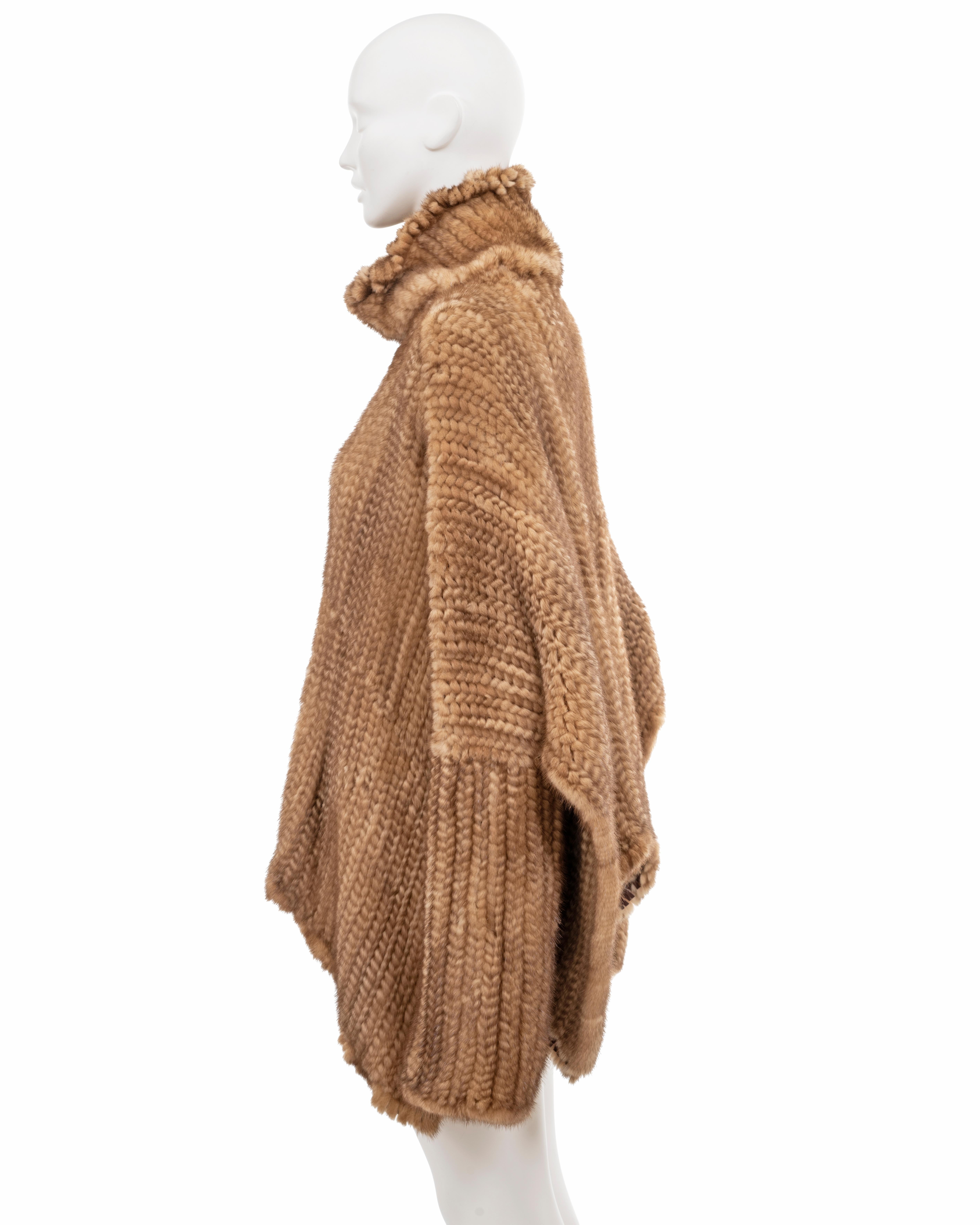 Pull surdimensionné en fourrure de vison tricotée Christian Dior par John Galliano, A/H 2000 en vente 1