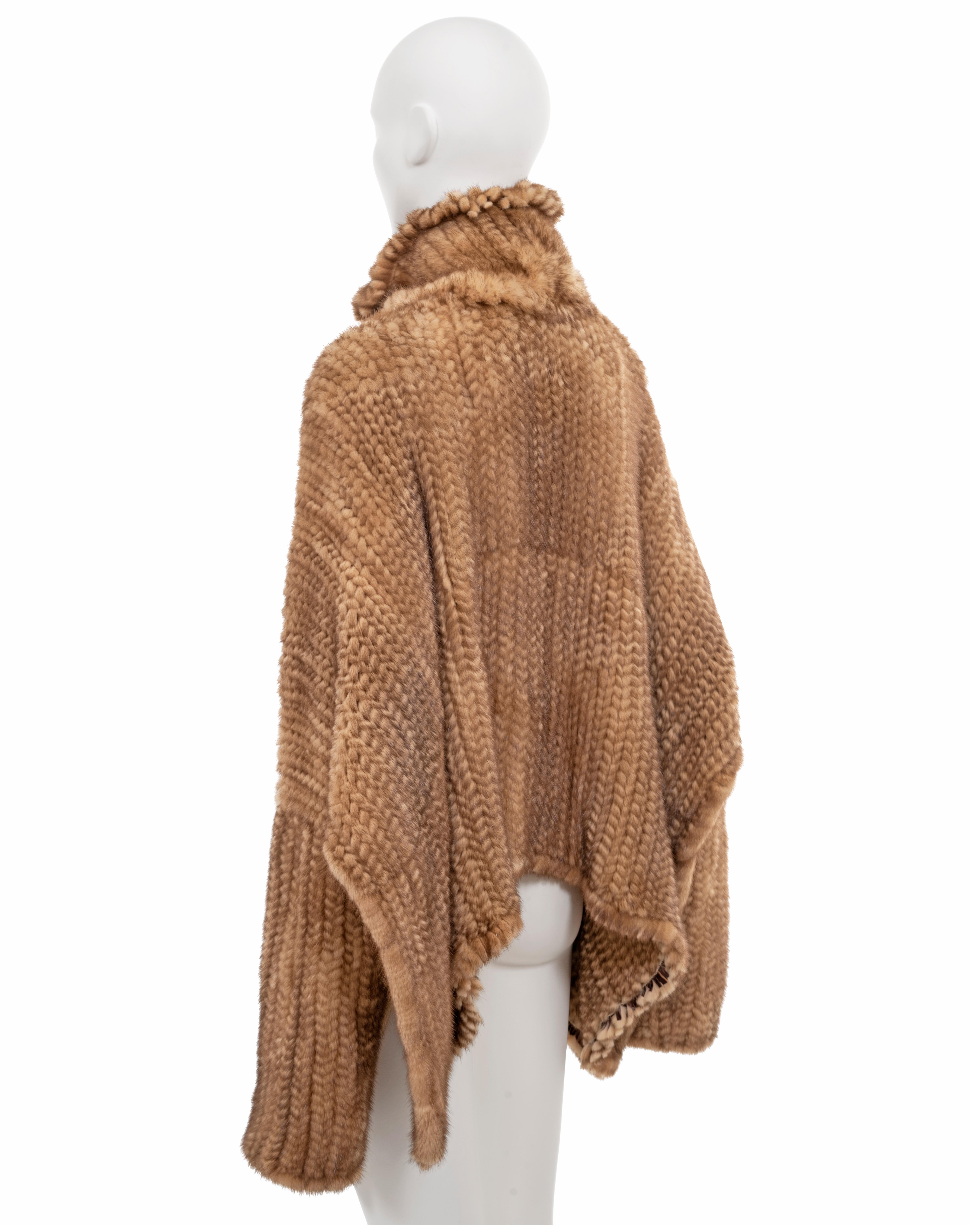 Pull surdimensionné en fourrure de vison tricotée Christian Dior par John Galliano, A/H 2000 en vente 2