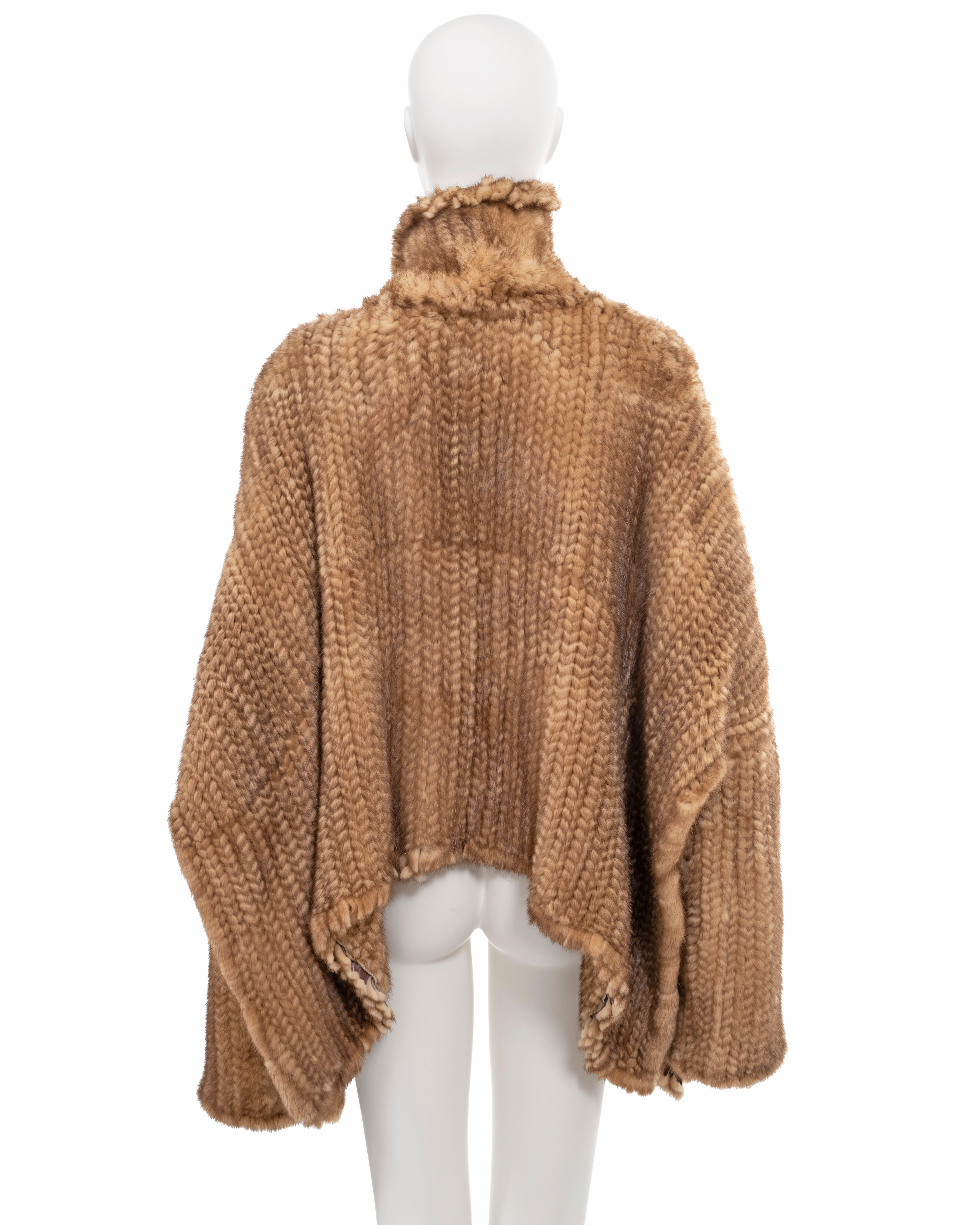 Pull surdimensionné en fourrure de vison tricotée Christian Dior par John Galliano, A/H 2000 en vente 3
