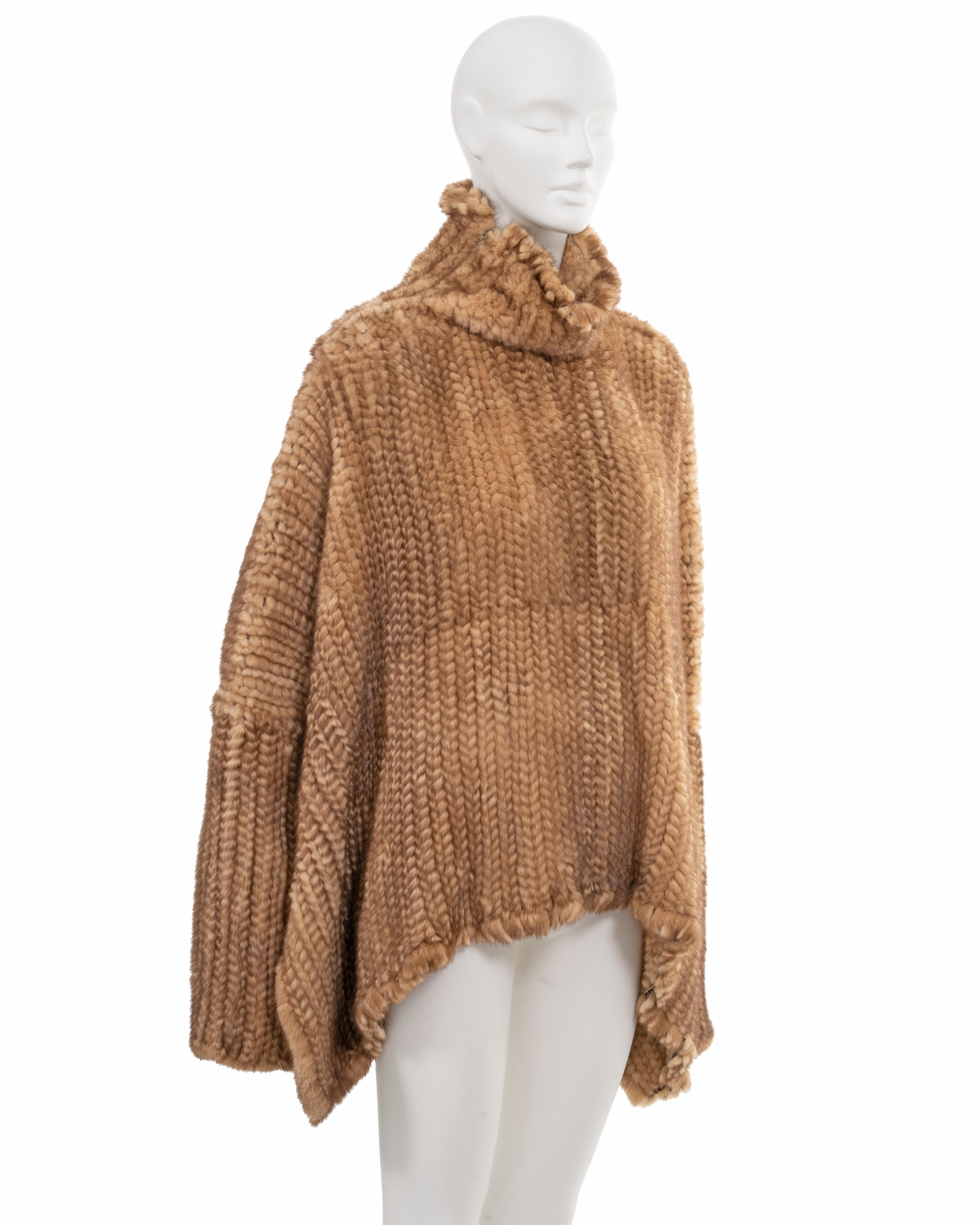 Pull surdimensionné en fourrure de vison tricotée Christian Dior par John Galliano, A/H 2000 en vente 4