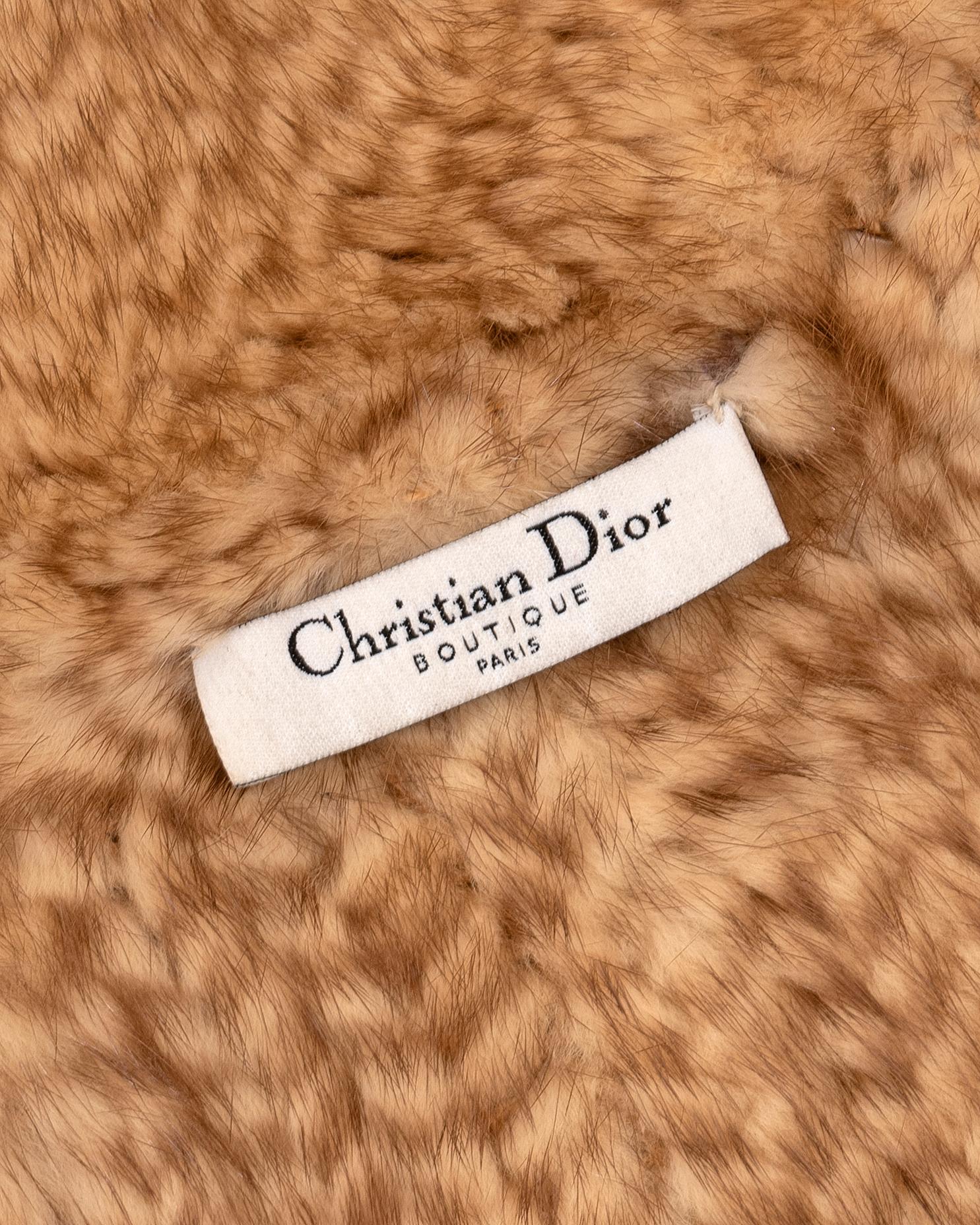 Pull surdimensionné en fourrure de vison tricotée Christian Dior par John Galliano, A/H 2000 en vente 5
