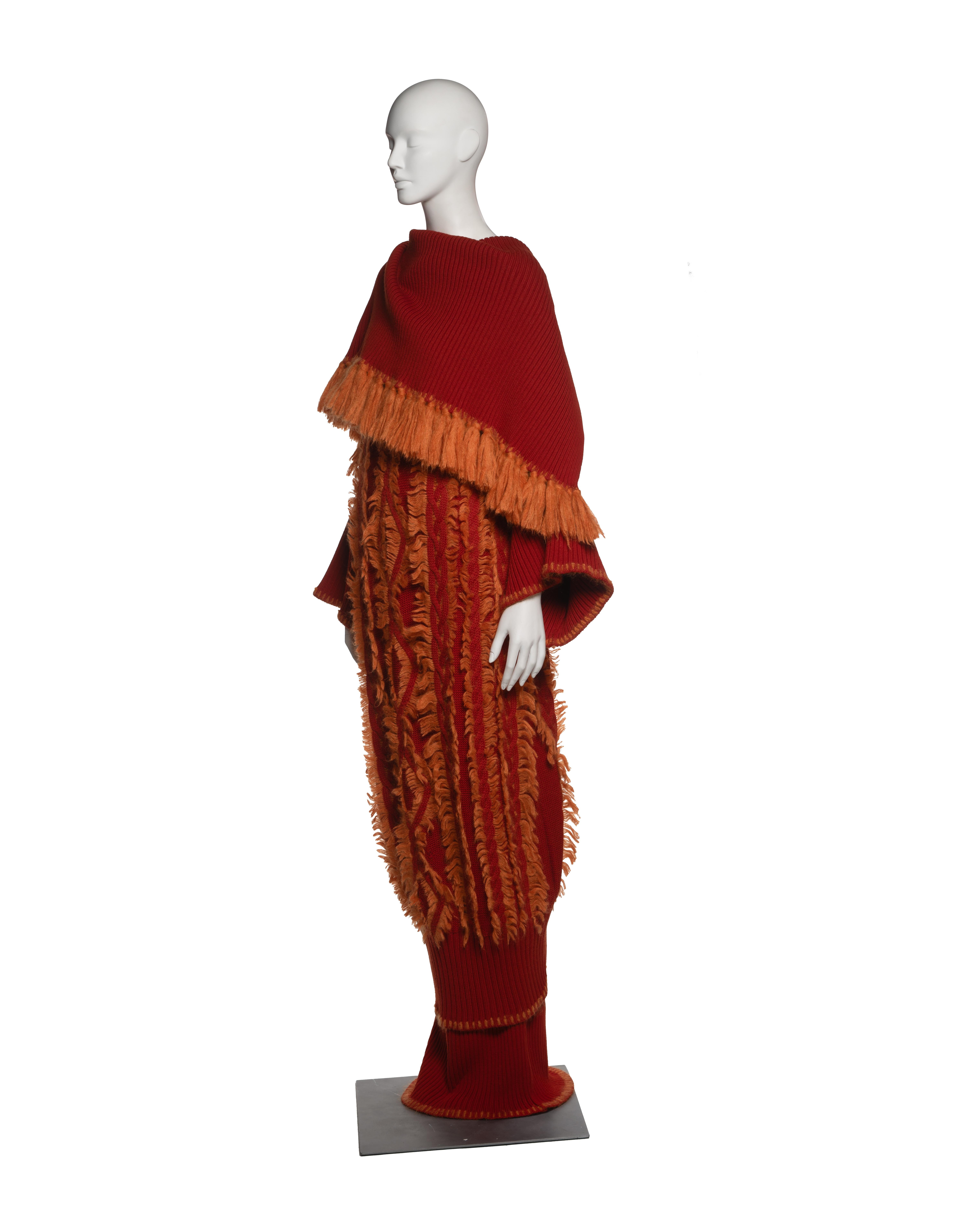 Christian Dior by John Galliano Knitted Wool Coat and Skirt Ensemble, FW 1999 For Sale 7