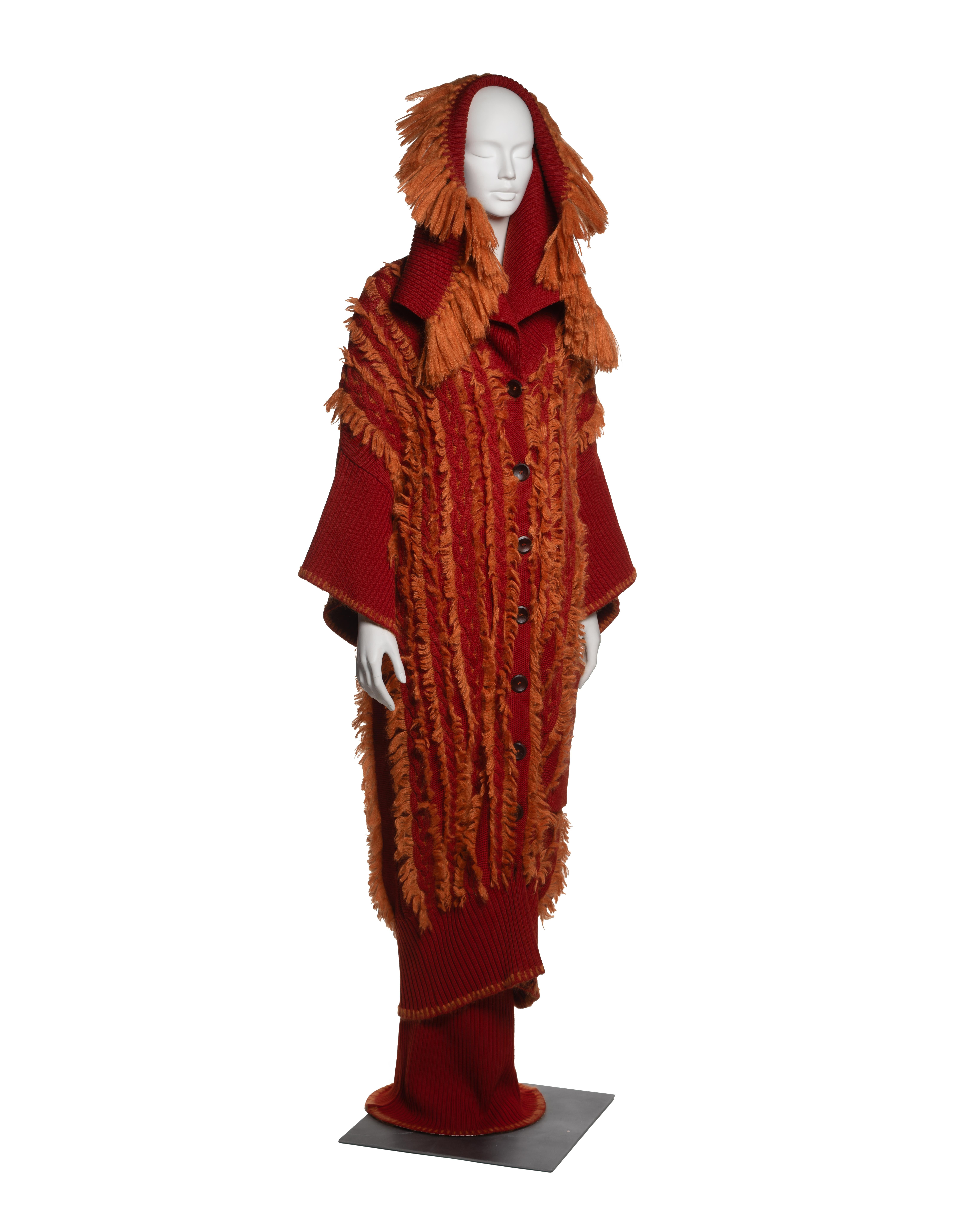 Christian Dior by John Galliano Knitted Wool Coat and Skirt Ensemble, FW 1999 For Sale 9
