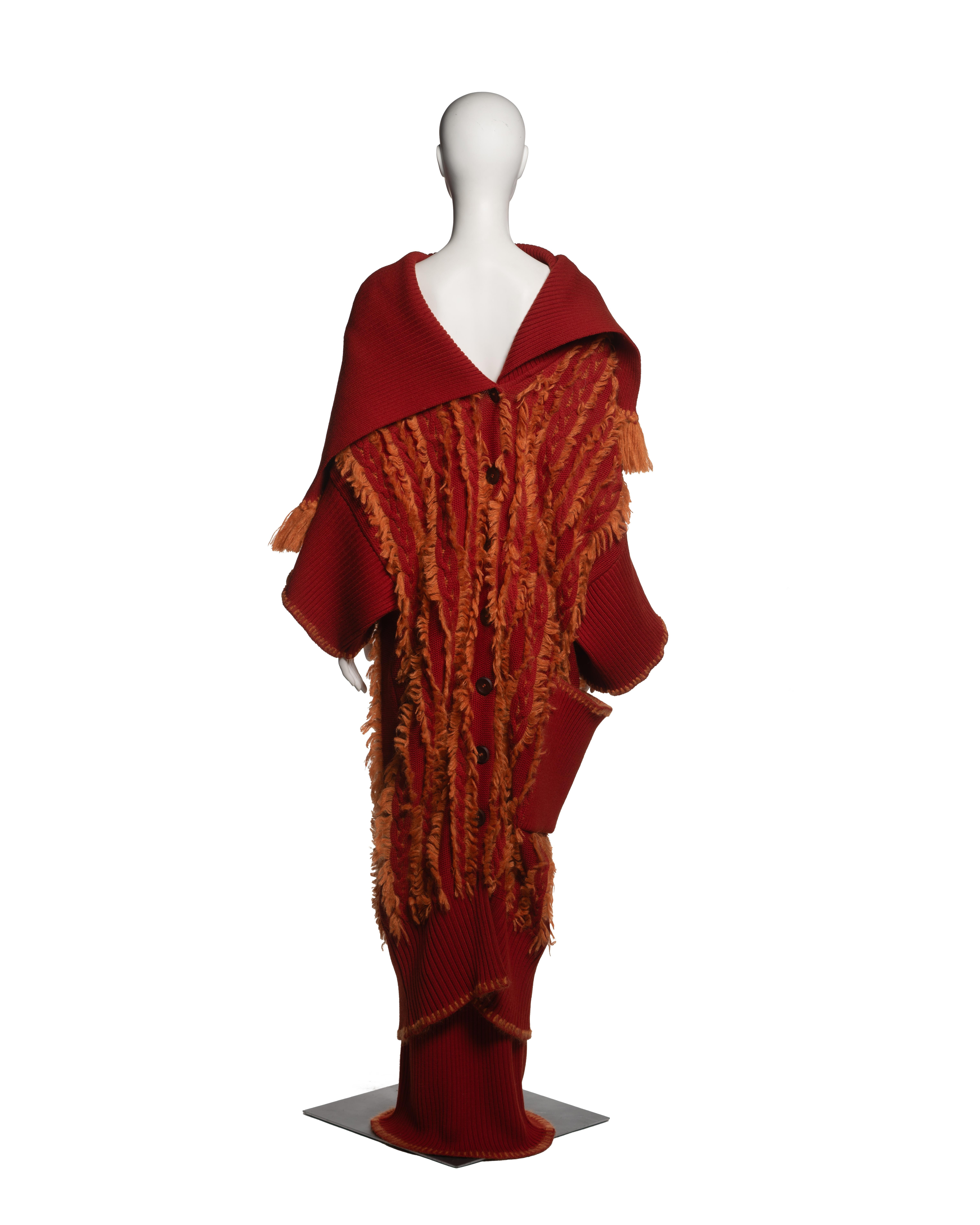 Christian Dior by John Galliano Knitted Wool Coat and Skirt Ensemble, FW 1999 For Sale 4