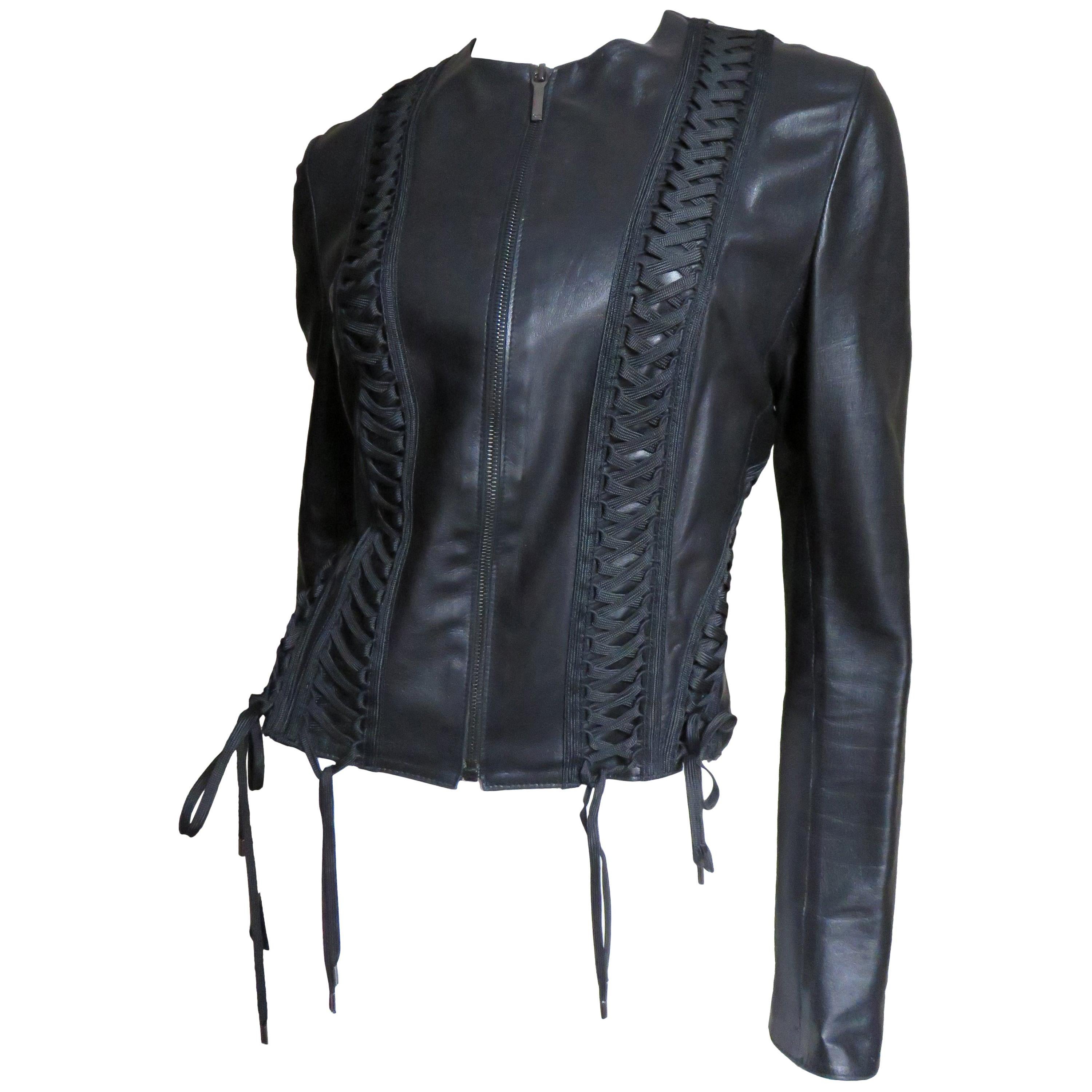 Christian Dior by John Galliano Lace-up Leather Jacket