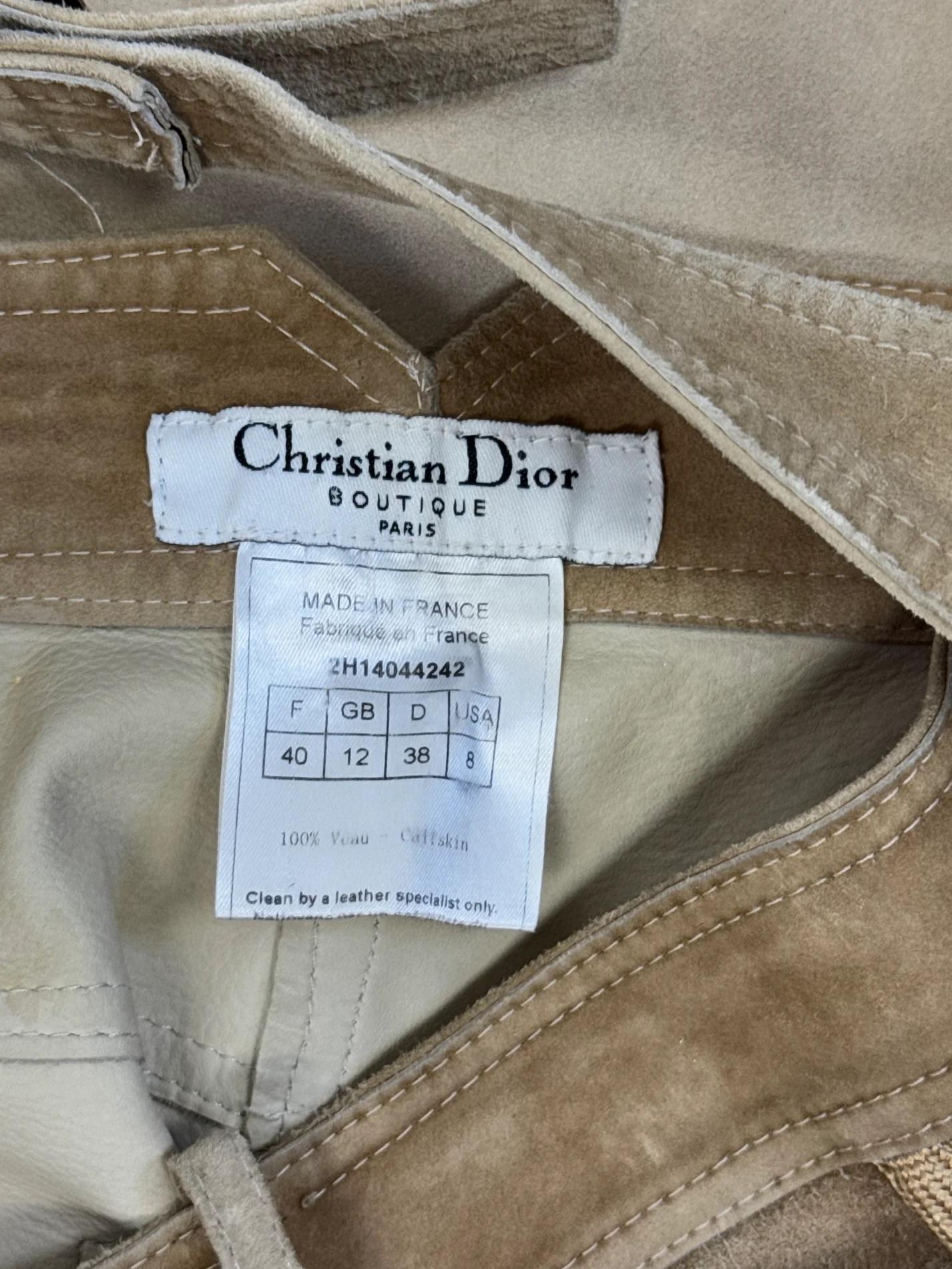 Pantalon en daim à lacets Christian Dior by John Galliano, FW 2002 en vente 5