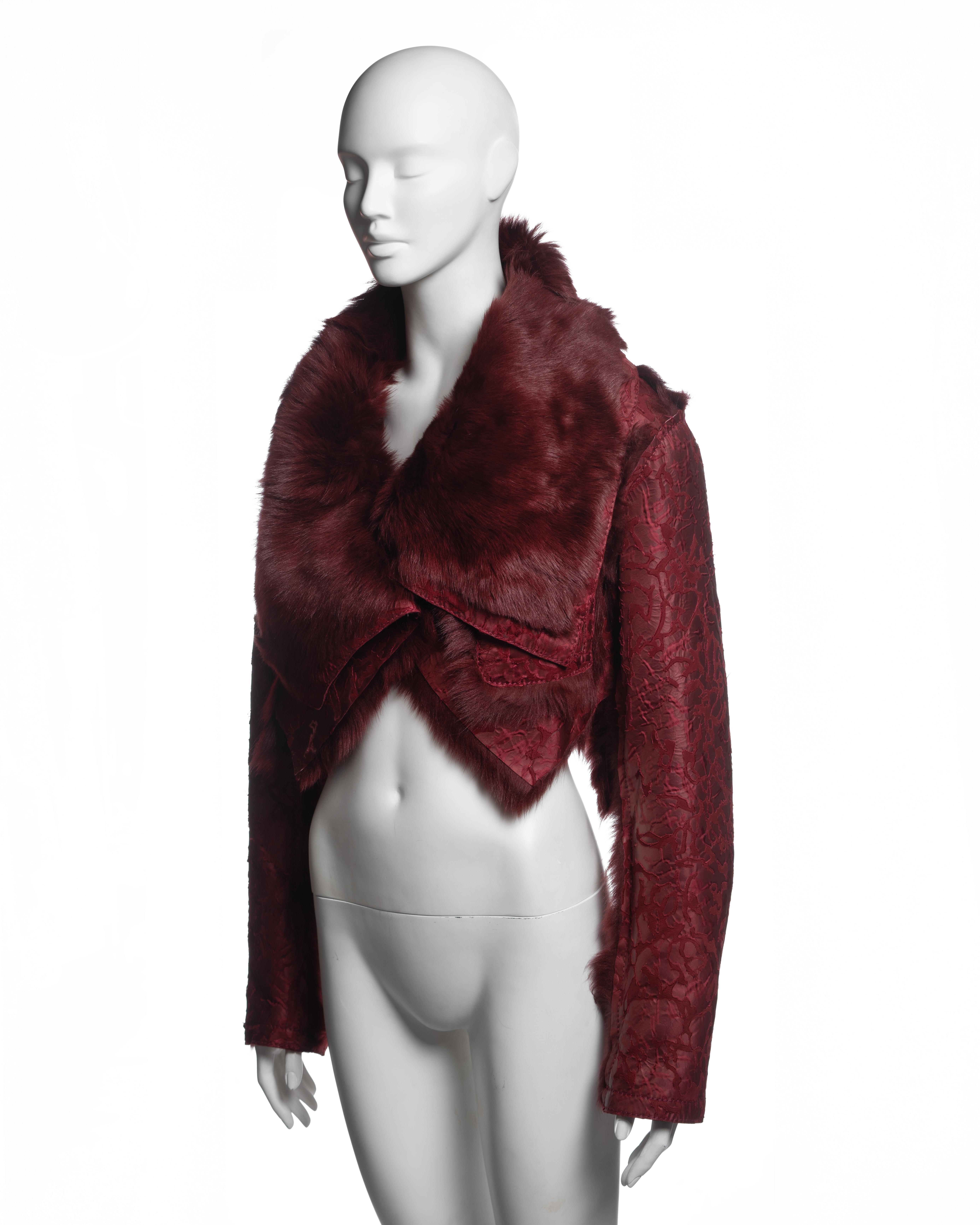 Christian Dior by John Galliano Chaqueta recortada de cordero y jacquard de sarga, FW 2006 en venta 9