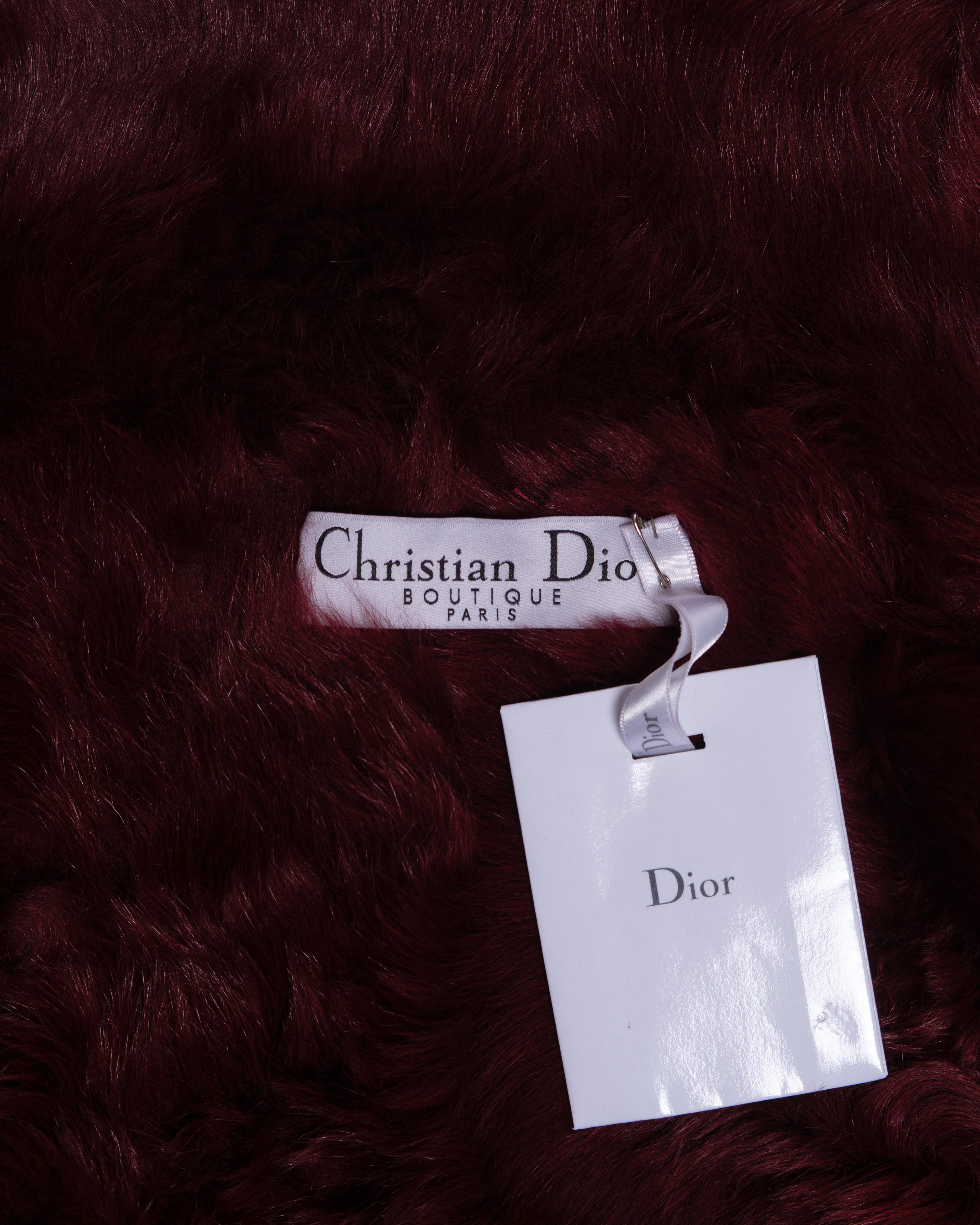 Christian Dior by John Galliano Chaqueta recortada de cordero y jacquard de sarga, FW 2006 en venta 11