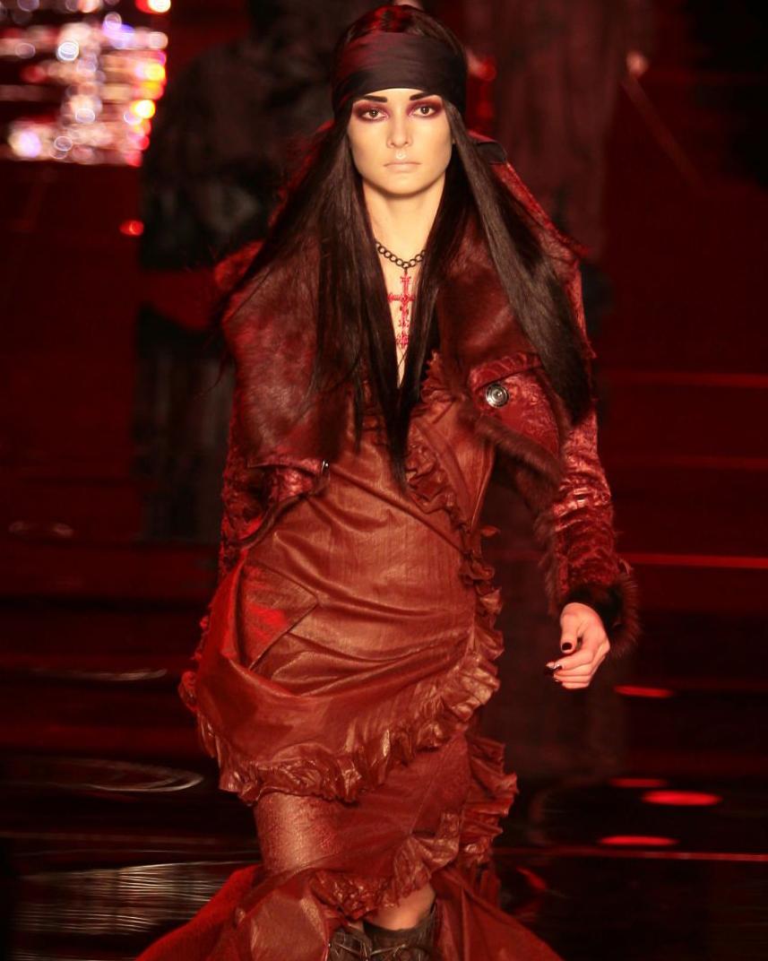Christian Dior by John Galliano Chaqueta recortada de cordero y jacquard de sarga, FW 2006 en venta 1
