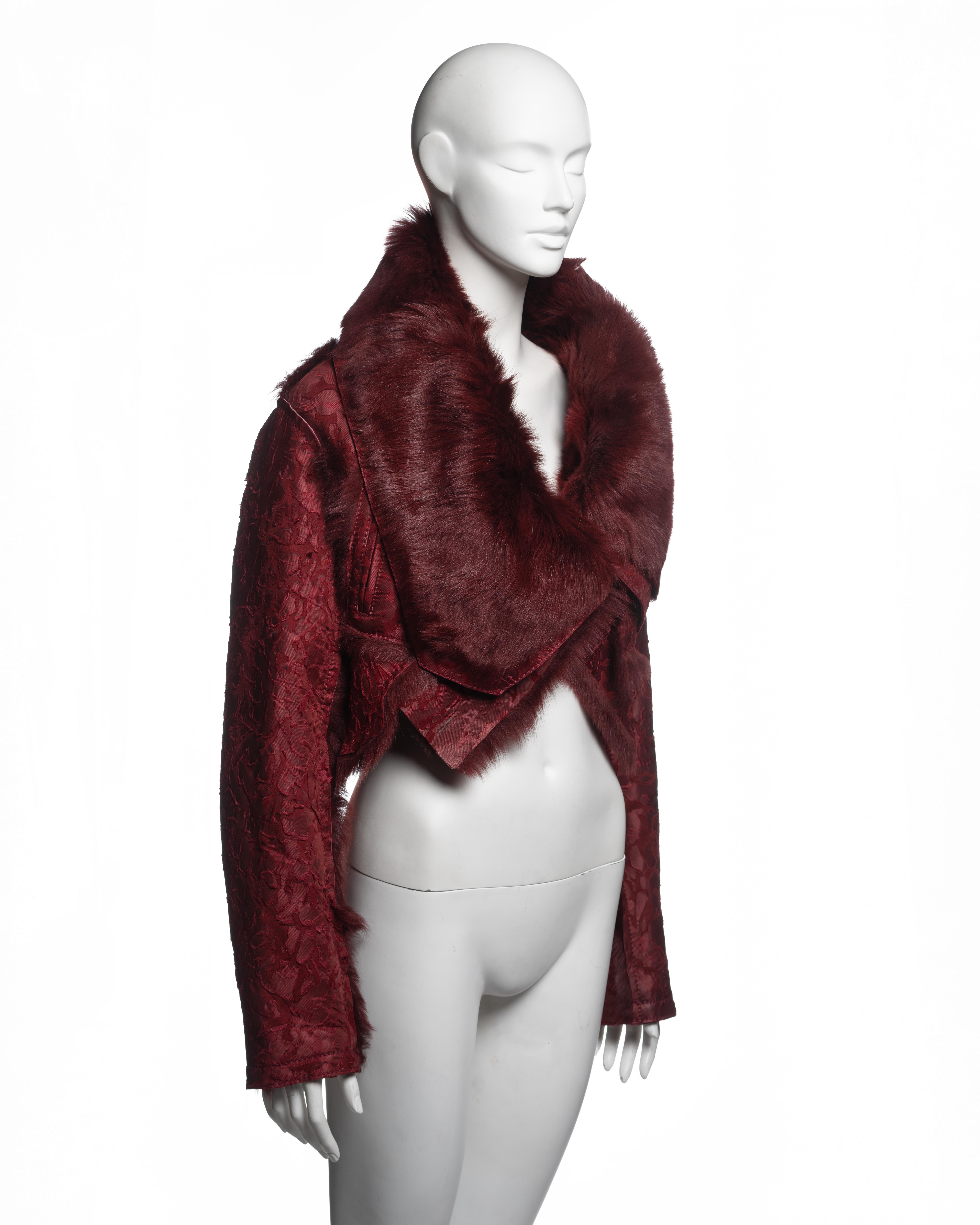 Christian Dior by John Galliano Chaqueta recortada de cordero y jacquard de sarga, FW 2006 en venta 2