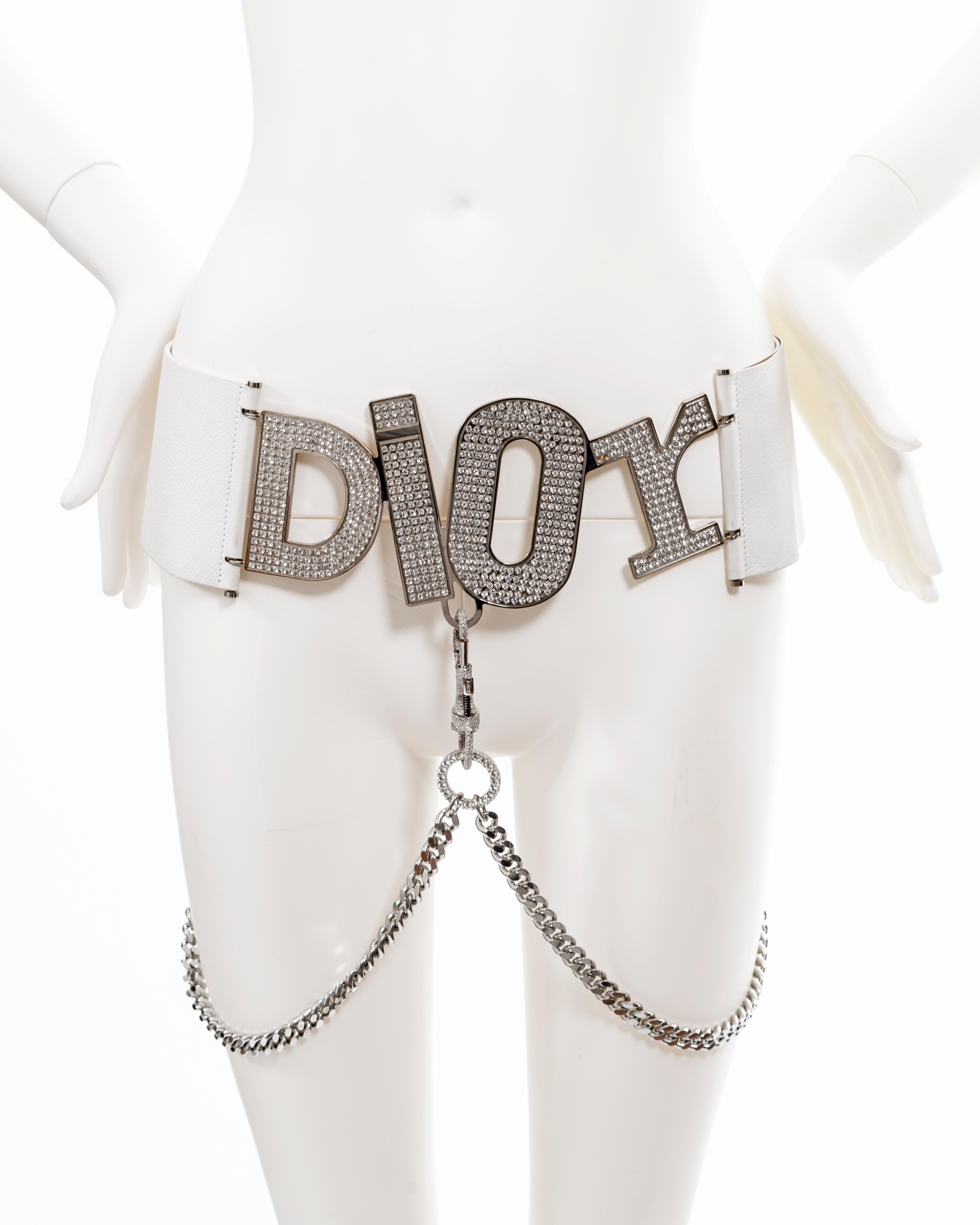 Christian Dior by John Galliano large Swarovski crystal logo belt, ss 2003 For Sale 1