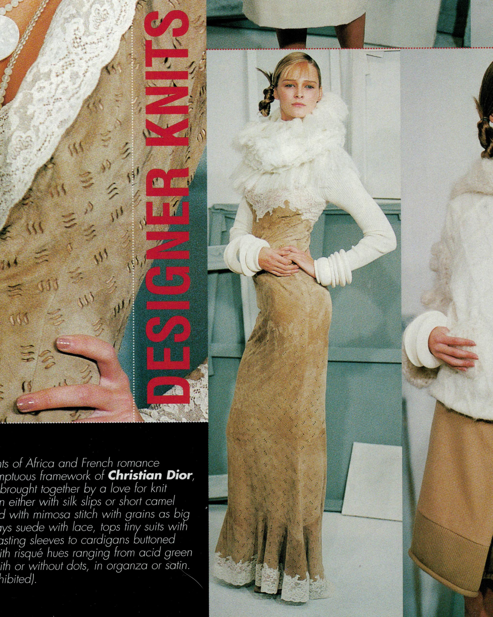 Christian Dior by John Galliano Brown and Cream Suede and Lace Dress, FW 1999 In Good Condition For Sale In London, GB