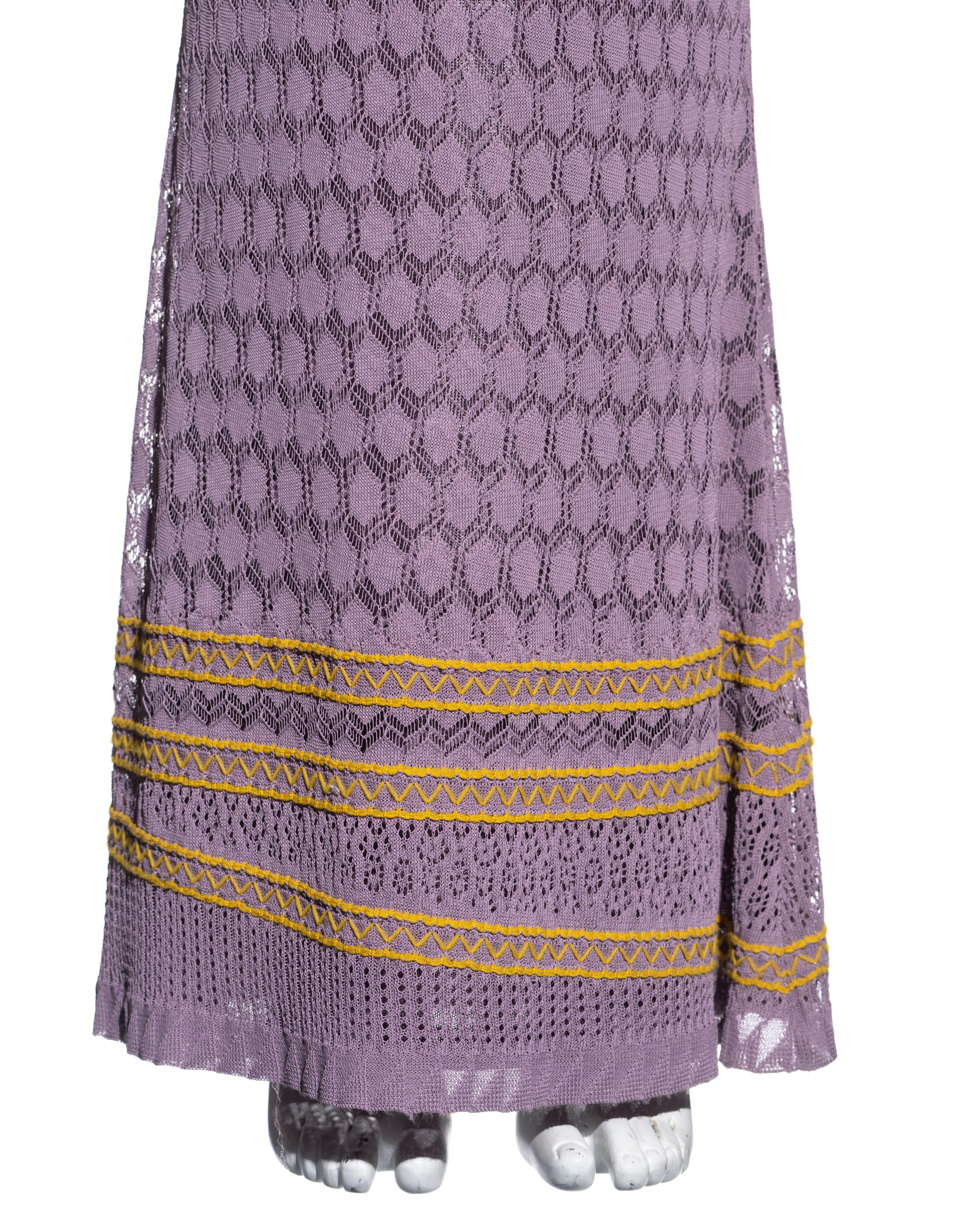 Robe longue en dentelle crochetée lavande Christian Dior by John Galliano, P/E 2000 en vente 5