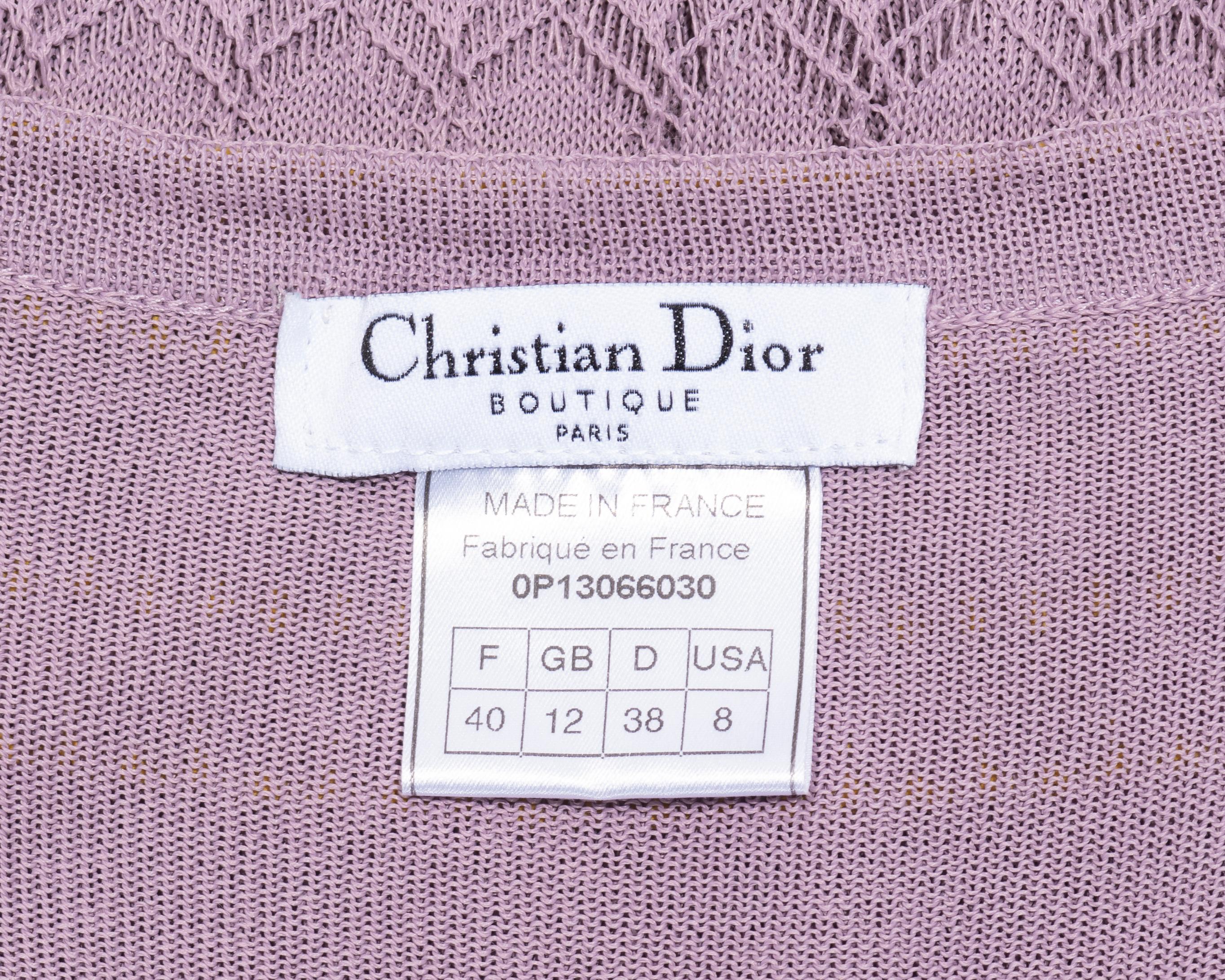 Robe longue en dentelle crochetée lavande Christian Dior by John Galliano, P/E 2000 en vente 6