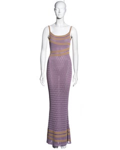 Christian Dior by John Galliano lavender crochet lace maxi dress, ss 2000