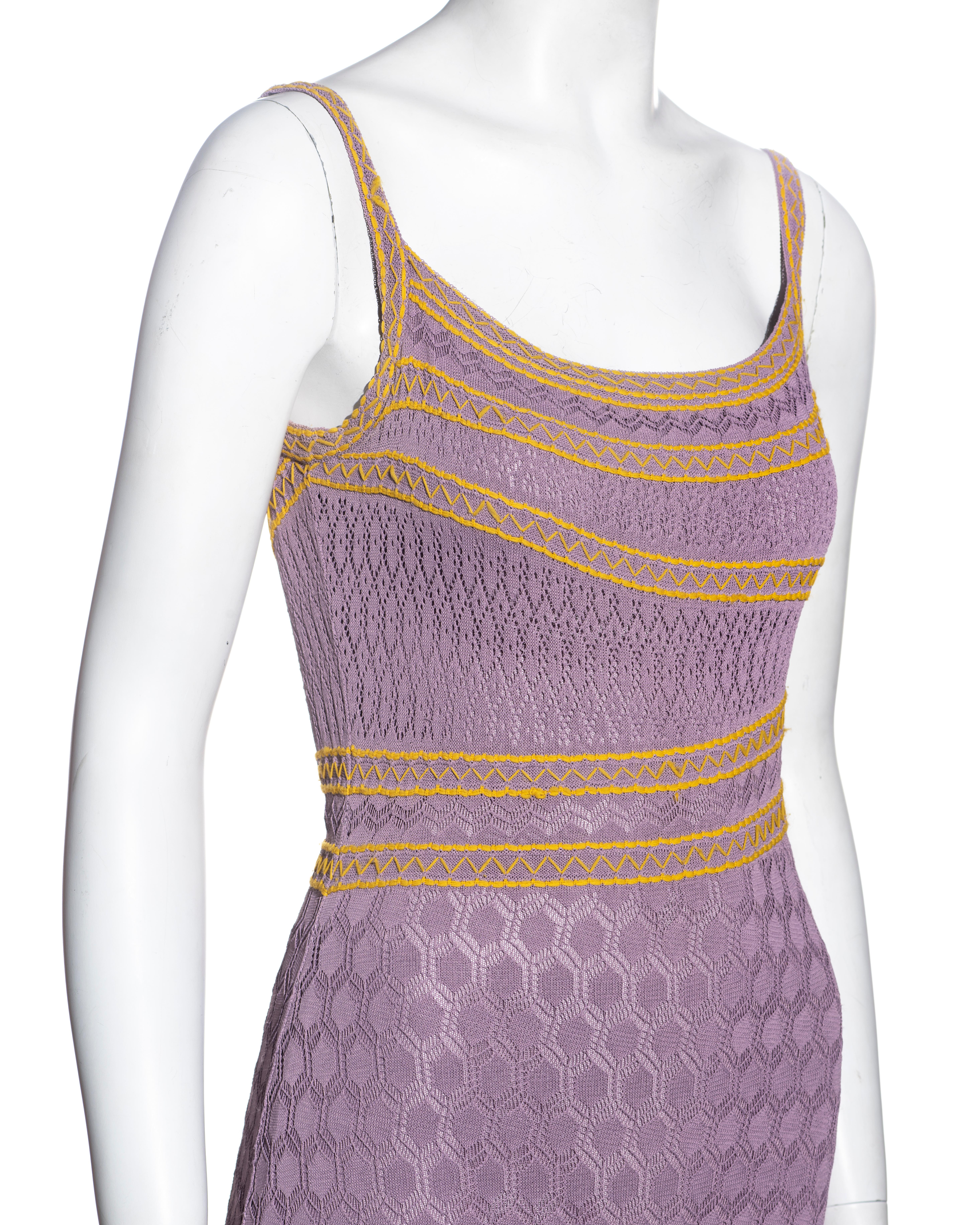 Christian Dior by John Galliano lavender crochet lace maxi dress, ss 2000 In Excellent Condition For Sale In London, GB