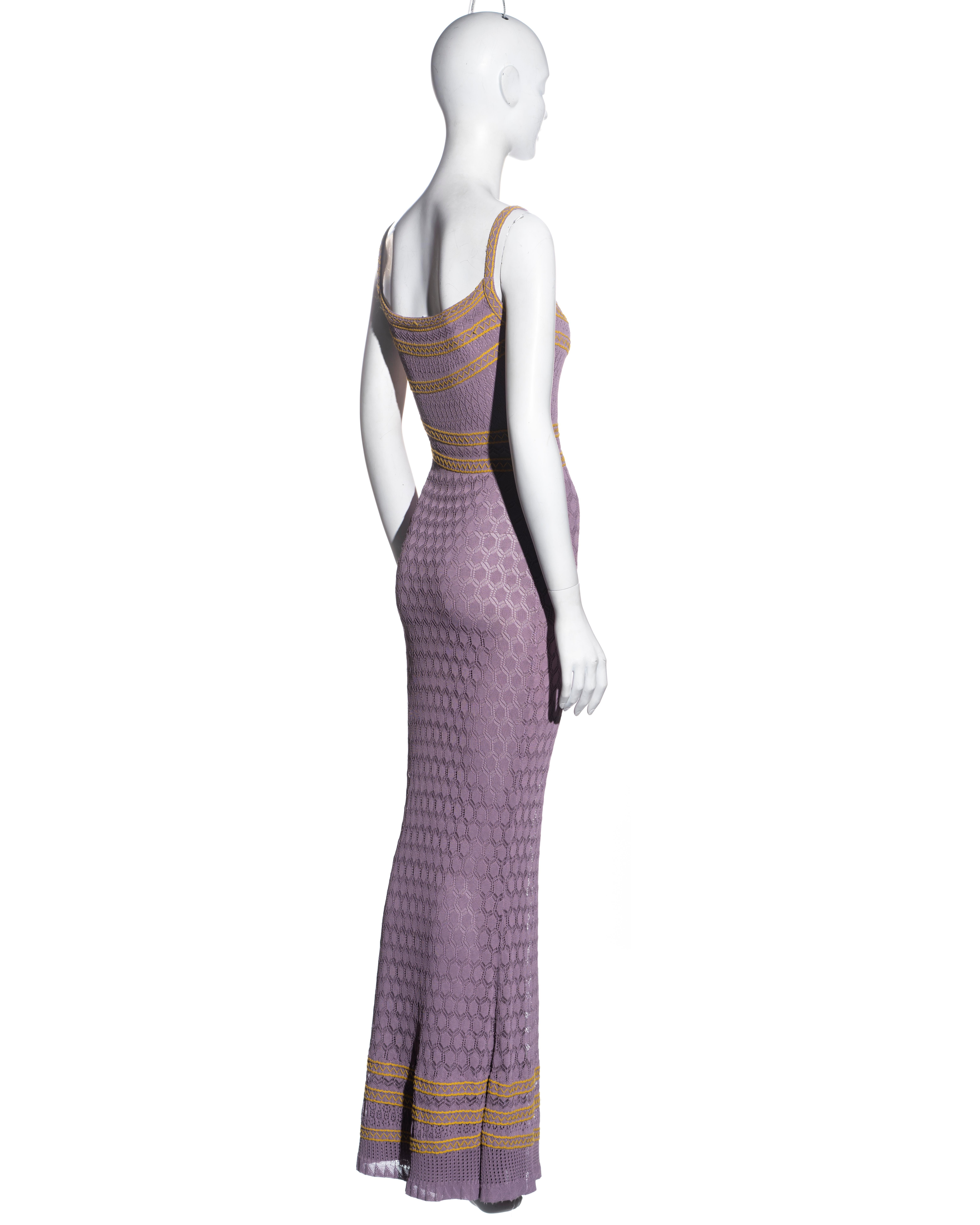 Christian Dior by John Galliano lavender crochet lace maxi dress, ss 2000 For Sale 1