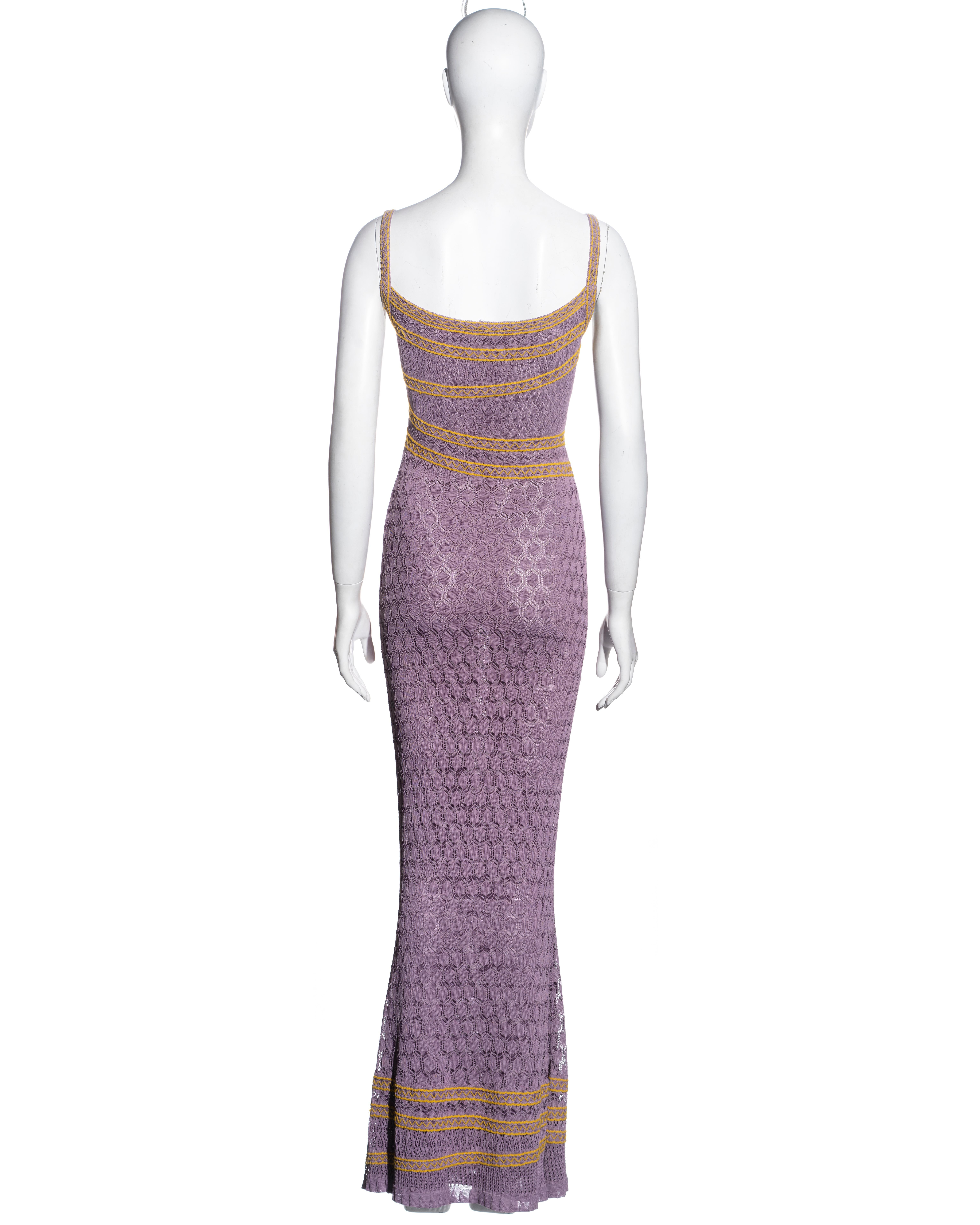 Christian Dior by John Galliano lavender crochet lace maxi dress, ss 2000 For Sale 2