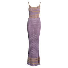 Christian Dior by John Galliano lavender crochet lace maxi dress, ss 2000