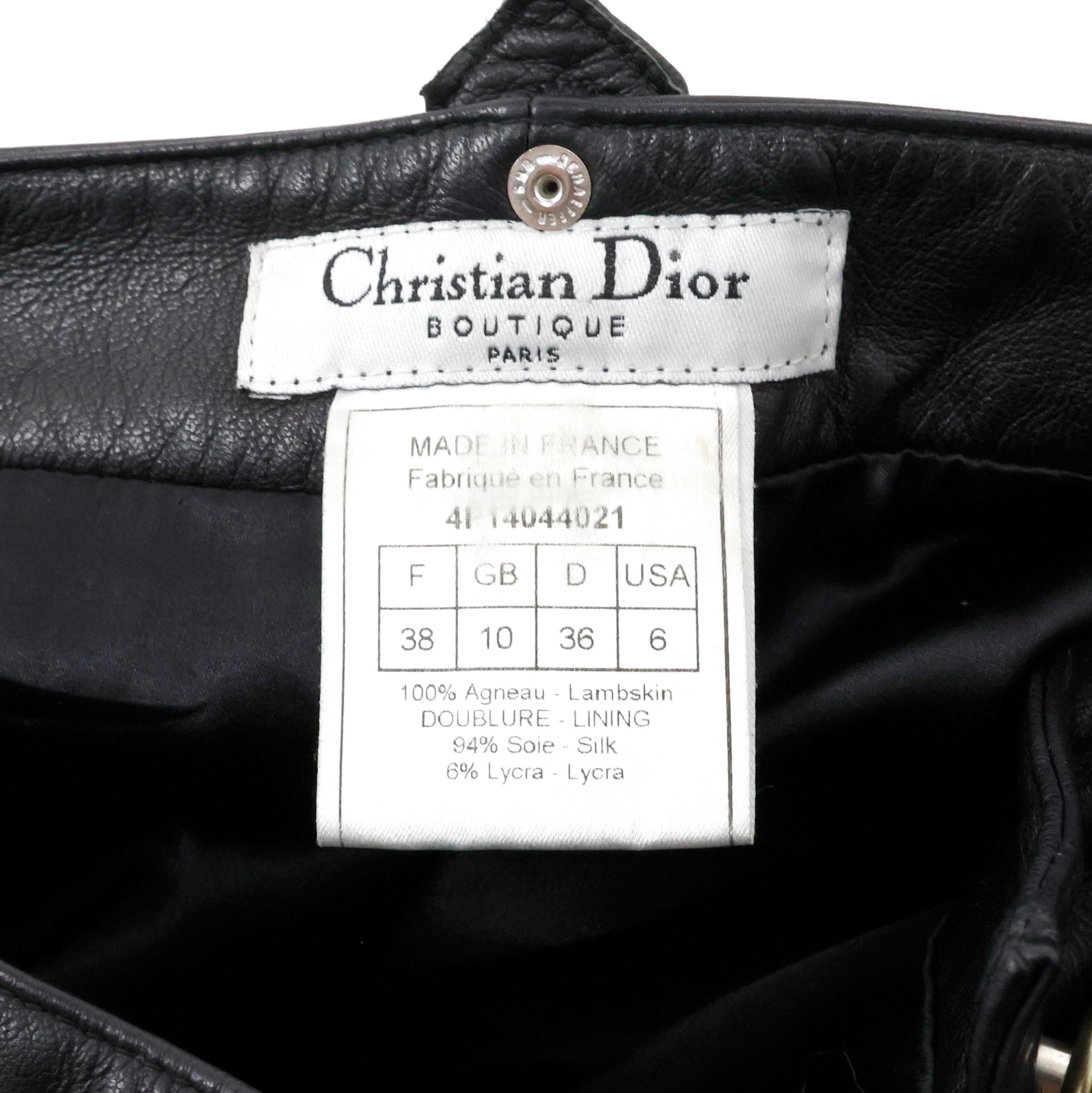 Pantalon cargo en cuir Christian Dior for John Galliano Unisexe en vente
