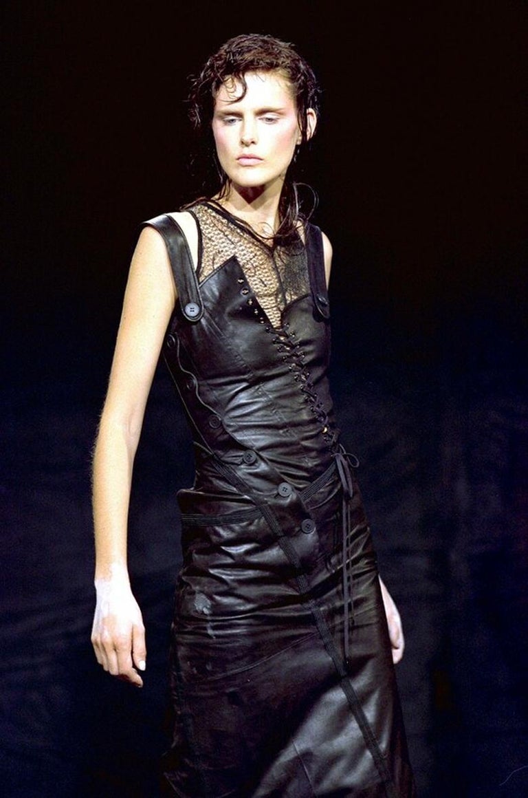 Christian Dior by John Galliano Leather Corset Dress S/S 2000 at 1stDibs
