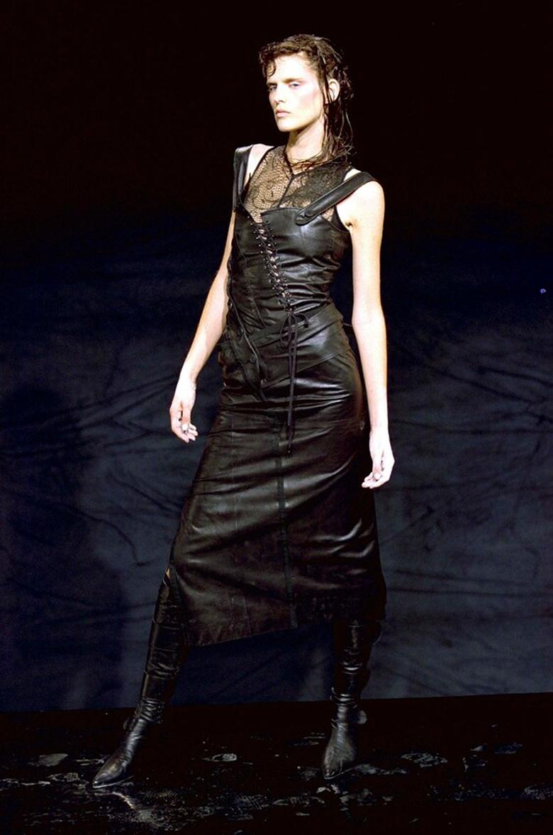 Women's Christian Dior by John Galliano Leather Corset Dress S/S 2000 