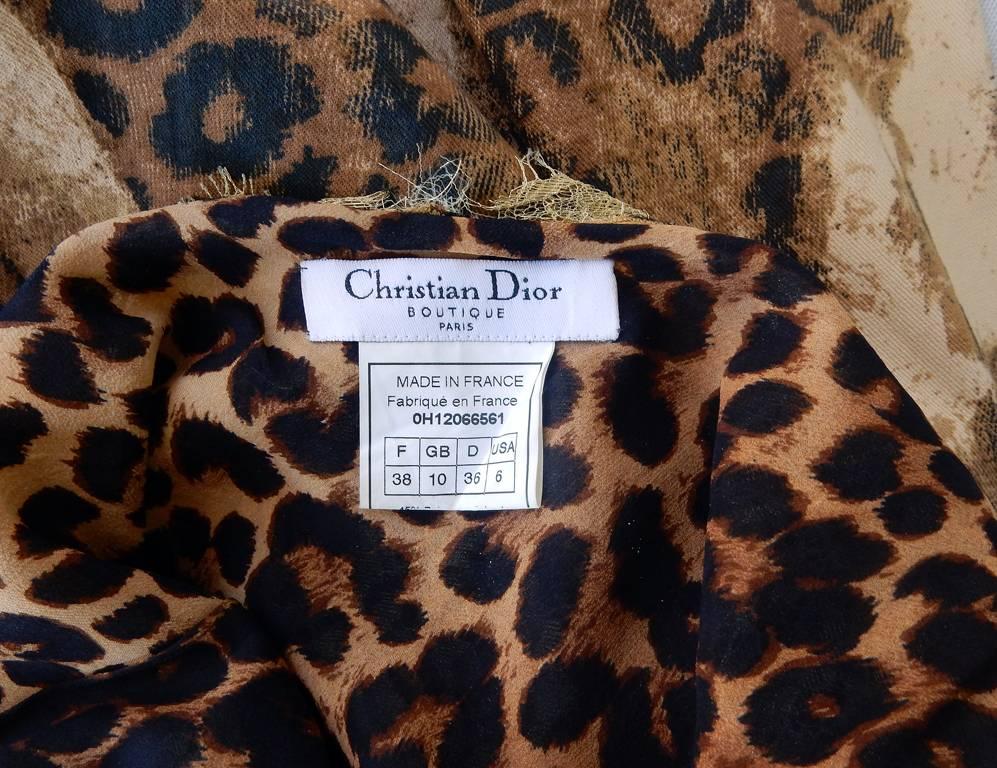 Christian Dior by John Galliano Runway Leopard and Lace Day to Evening Dress 2